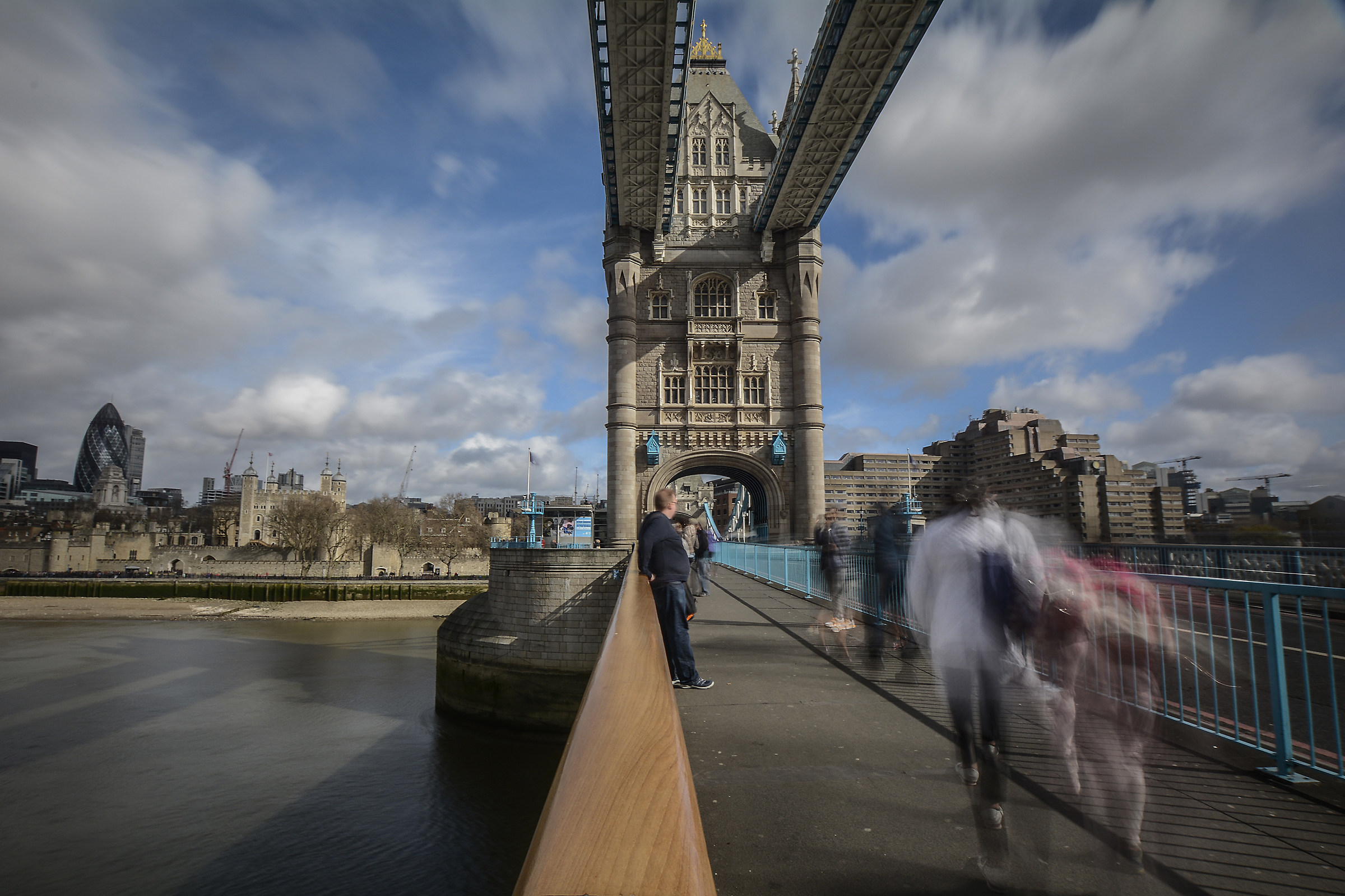 London- walking on Tower Bridge