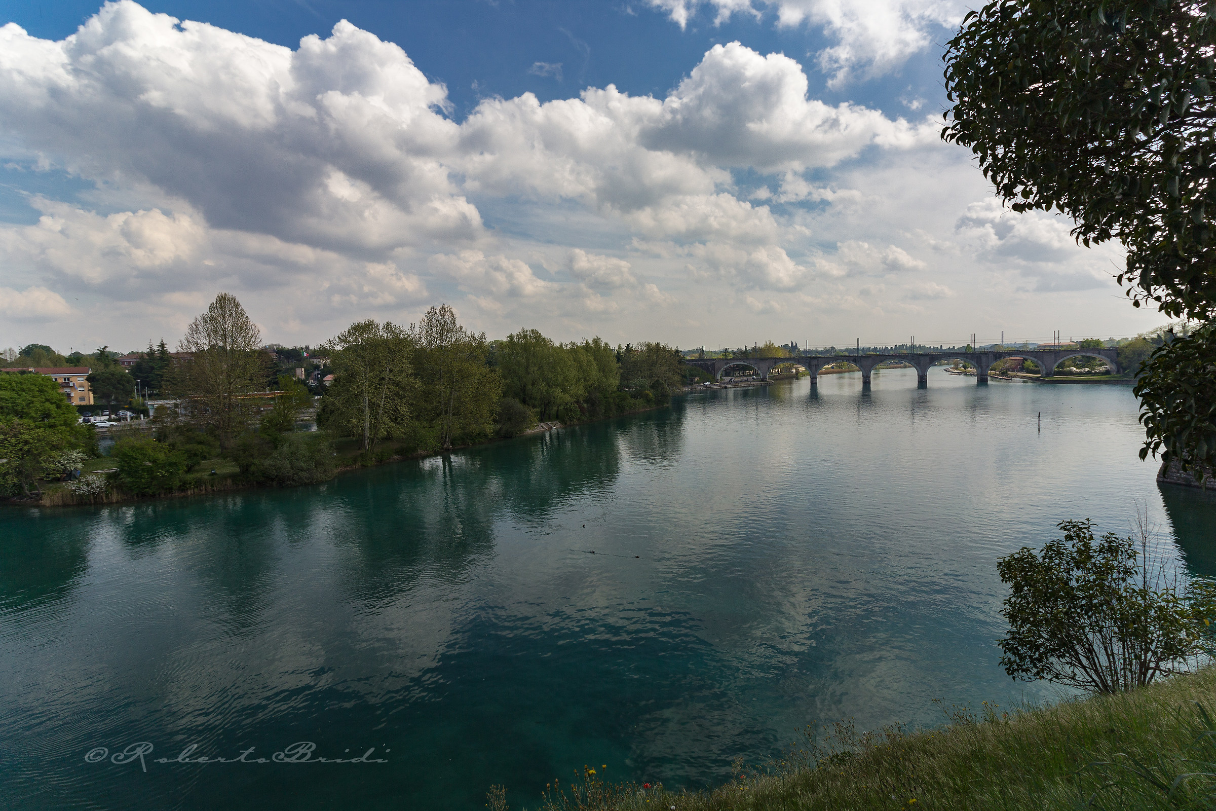 vista fiume Oglio da peschiera