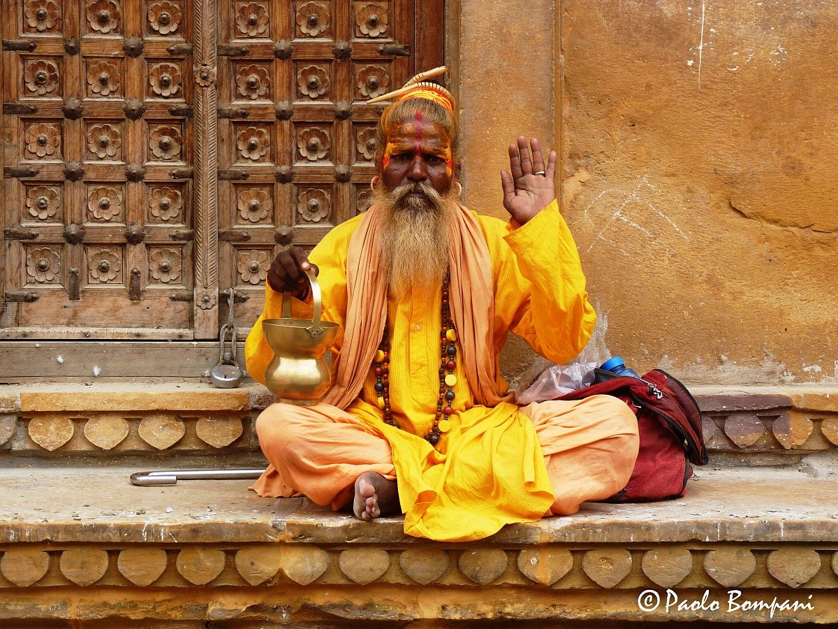 Hindu holy man (sadhu) in meditation