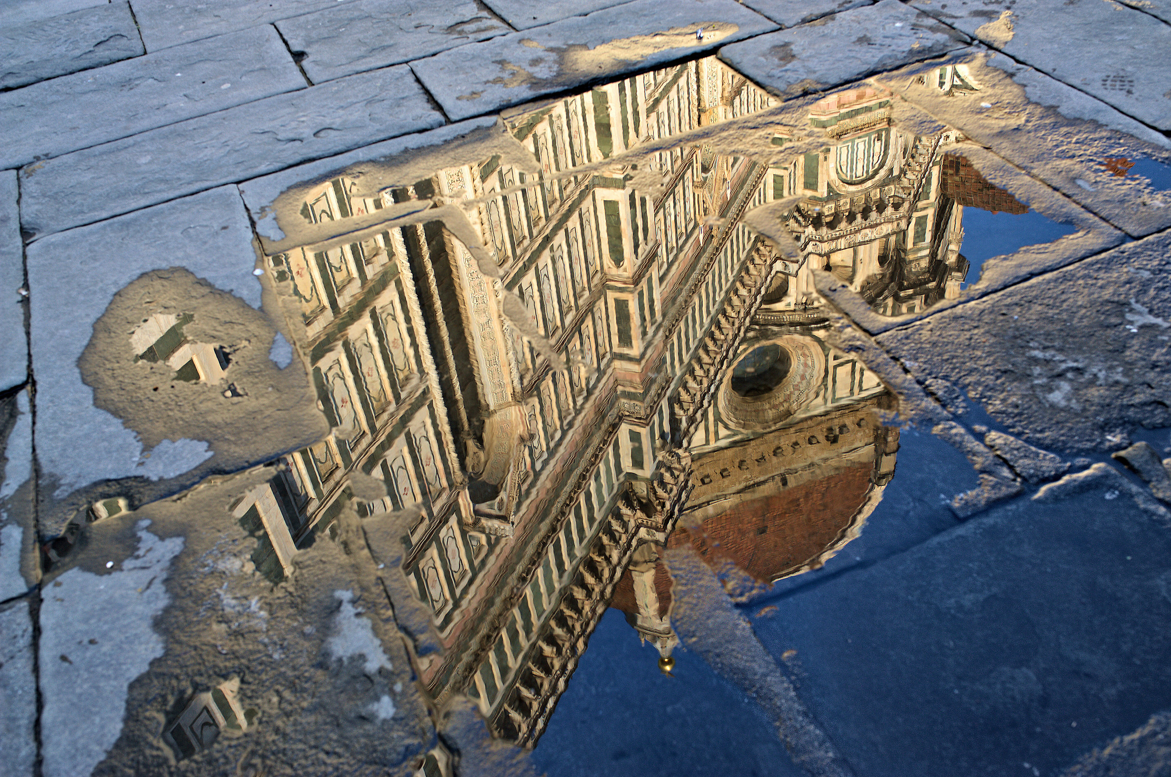 observing through the puddles
