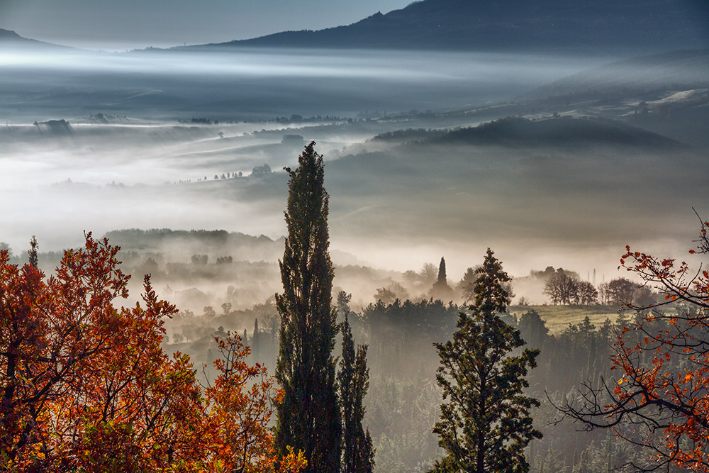 Nebbia a Castiglion d'Orcia