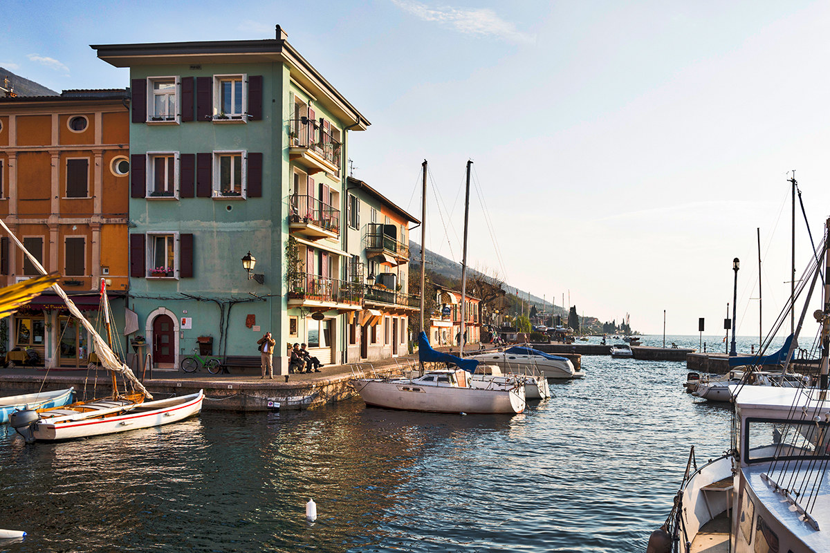 sunset over the harbor ...