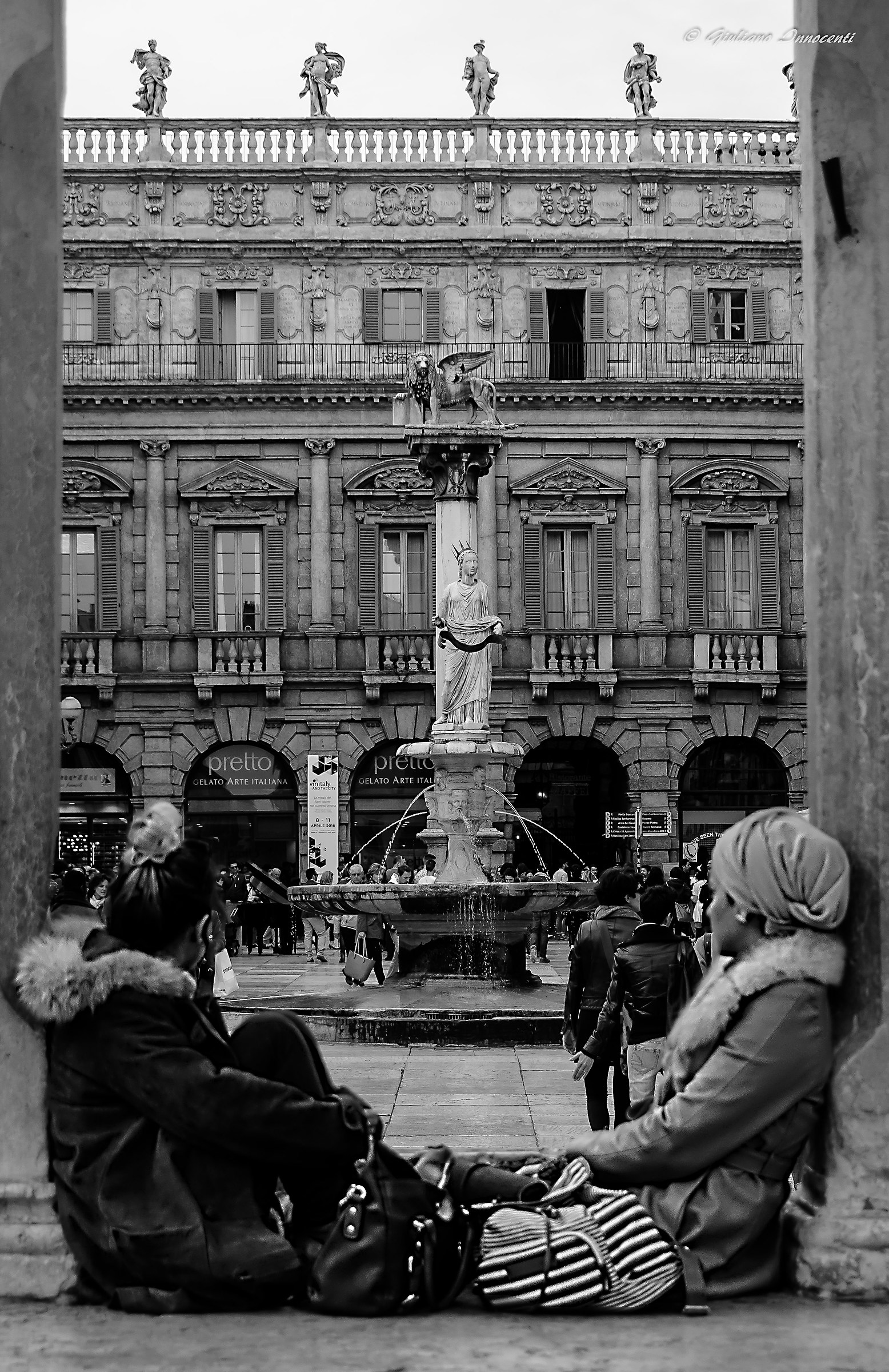 looks towards the square