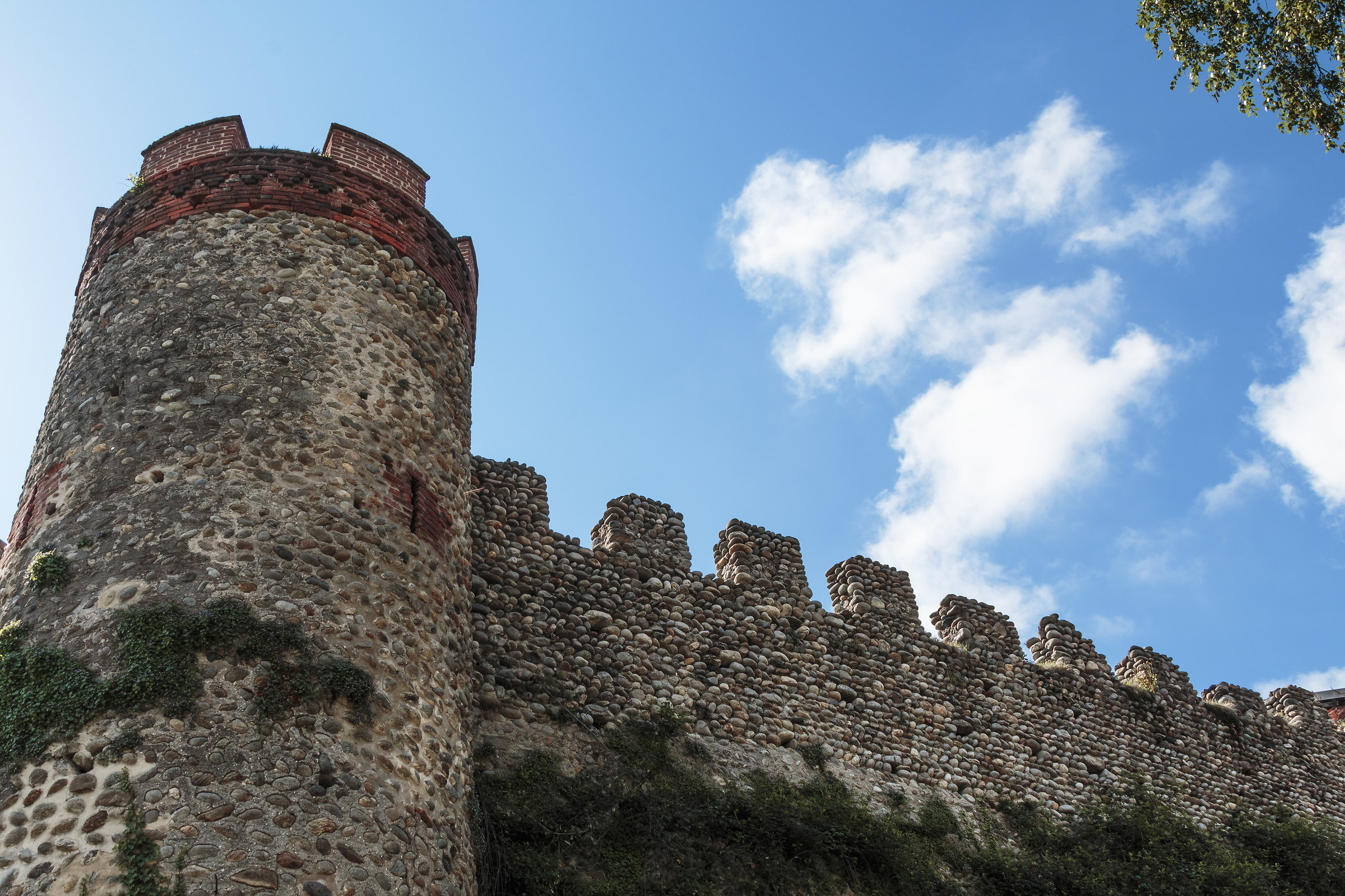 The north tower and a part of the crenellated walls west sid...