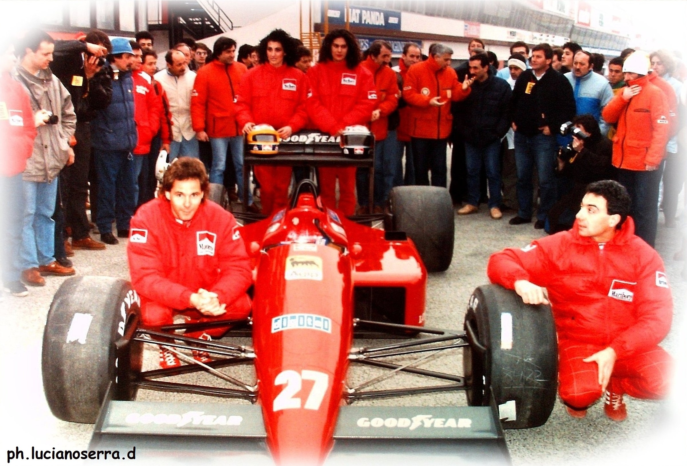 Gerhard Berger and Michele Alboreto Ferrari drivers ...