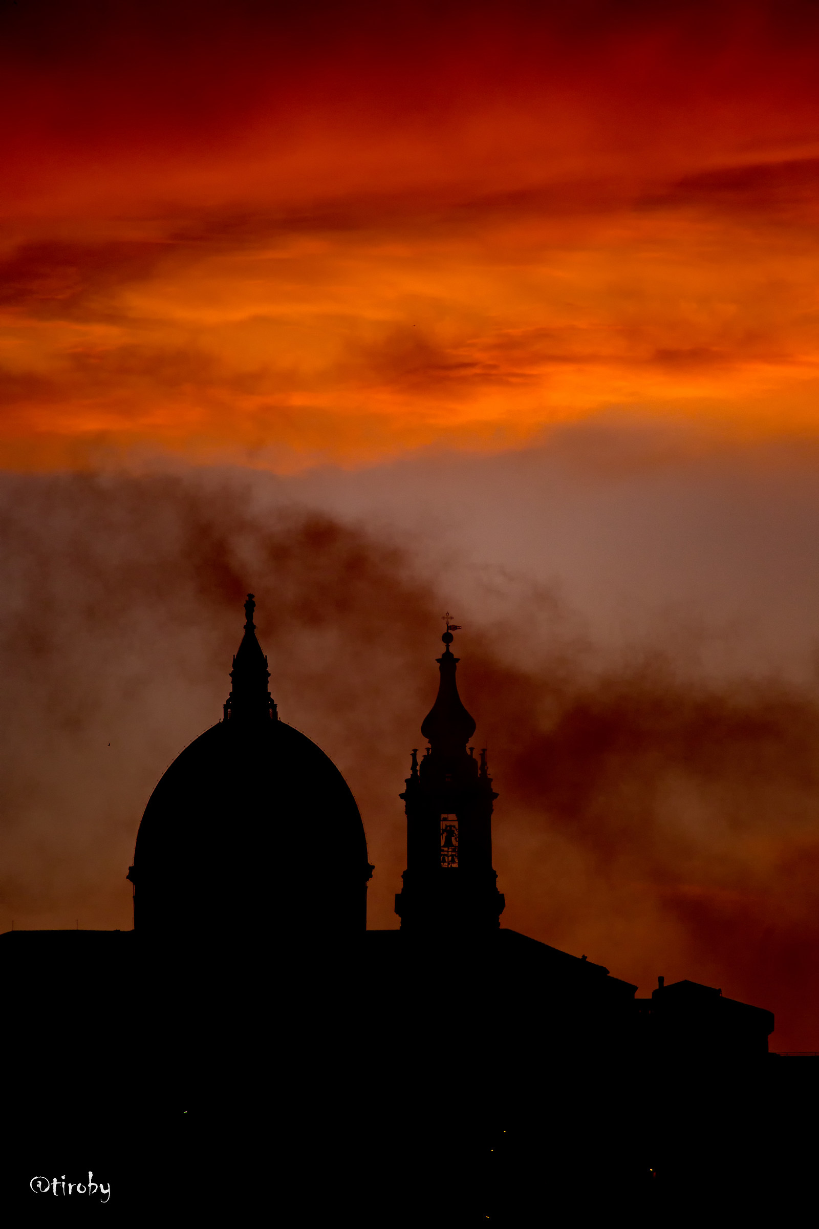 Loreto - Santa Casa - Tramonto sulla basilica