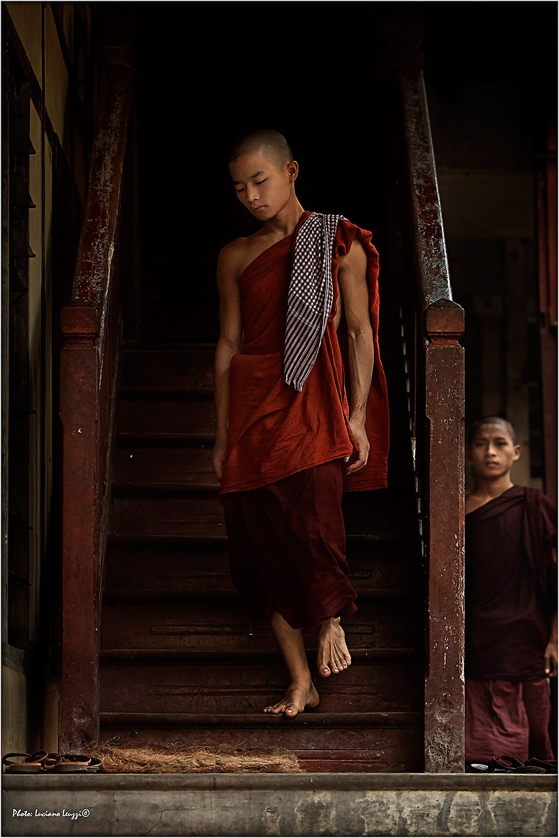 On the stairs of the monastery