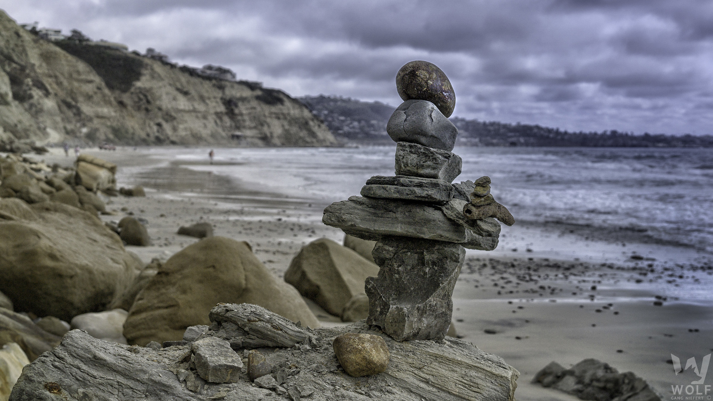 San Diego Beach Tower of Rocks