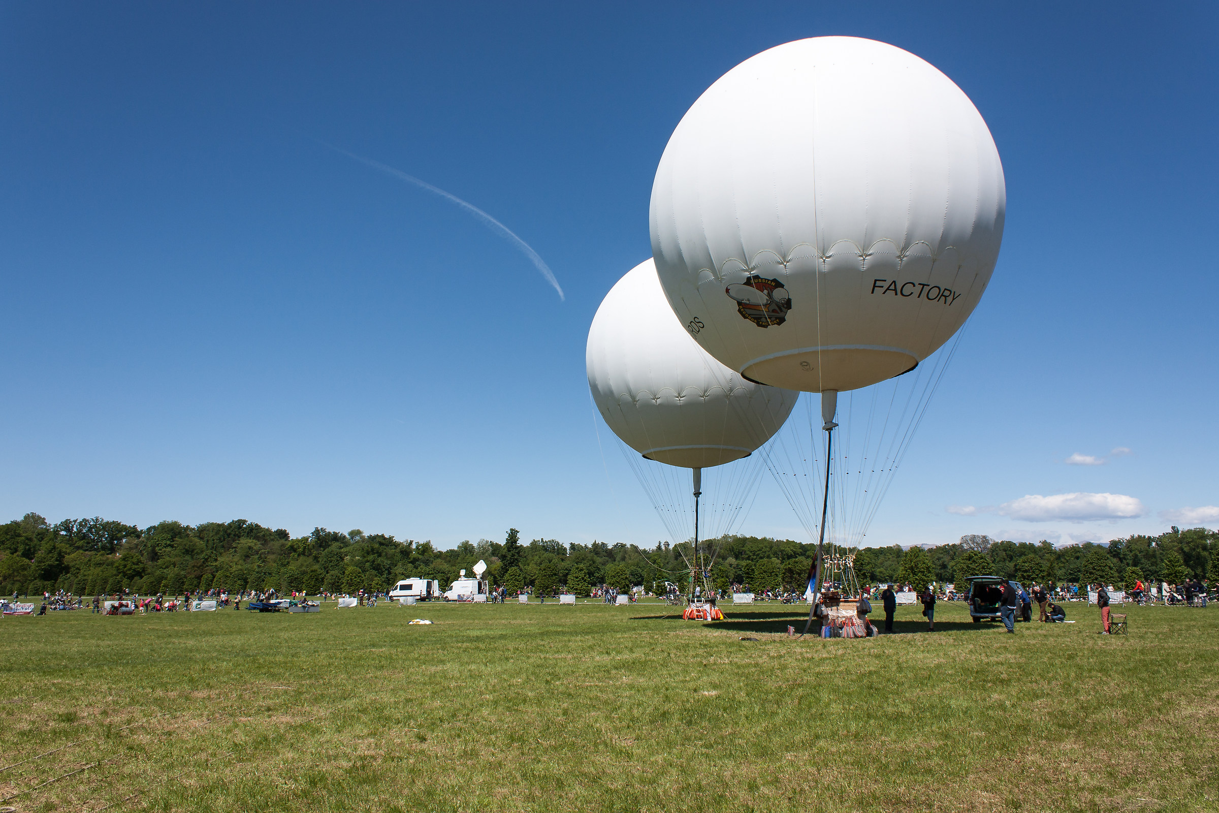 Hot air balloons at the park of Monza