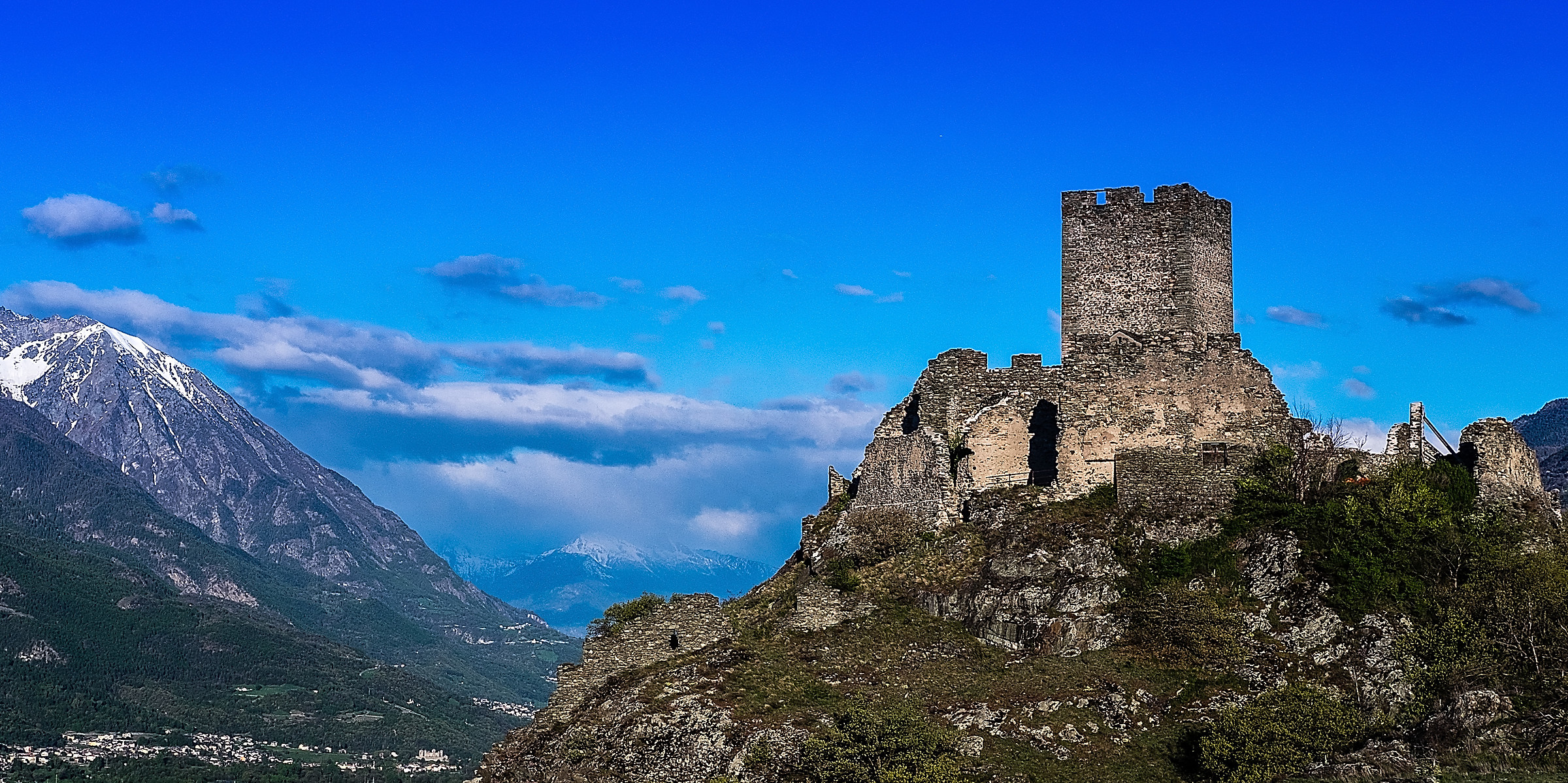 Castle of Saint-Denis Cly Aosta Valley in April 2016