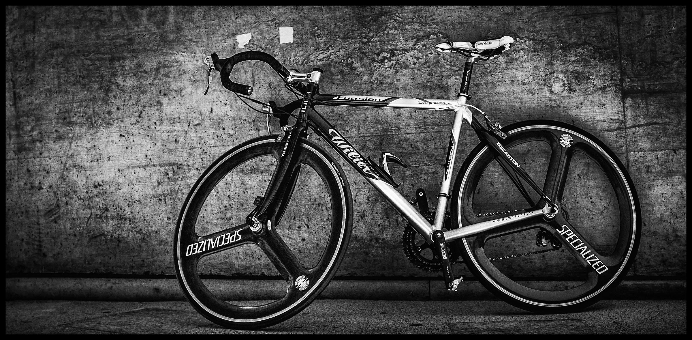 black and bike white