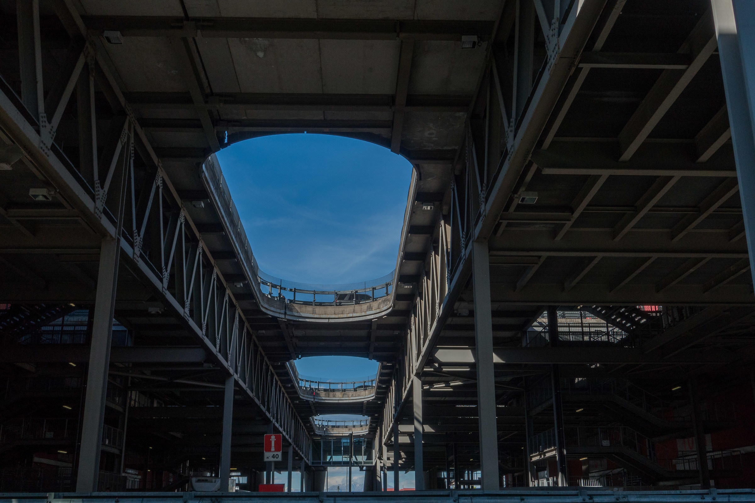 Through concrete and metal