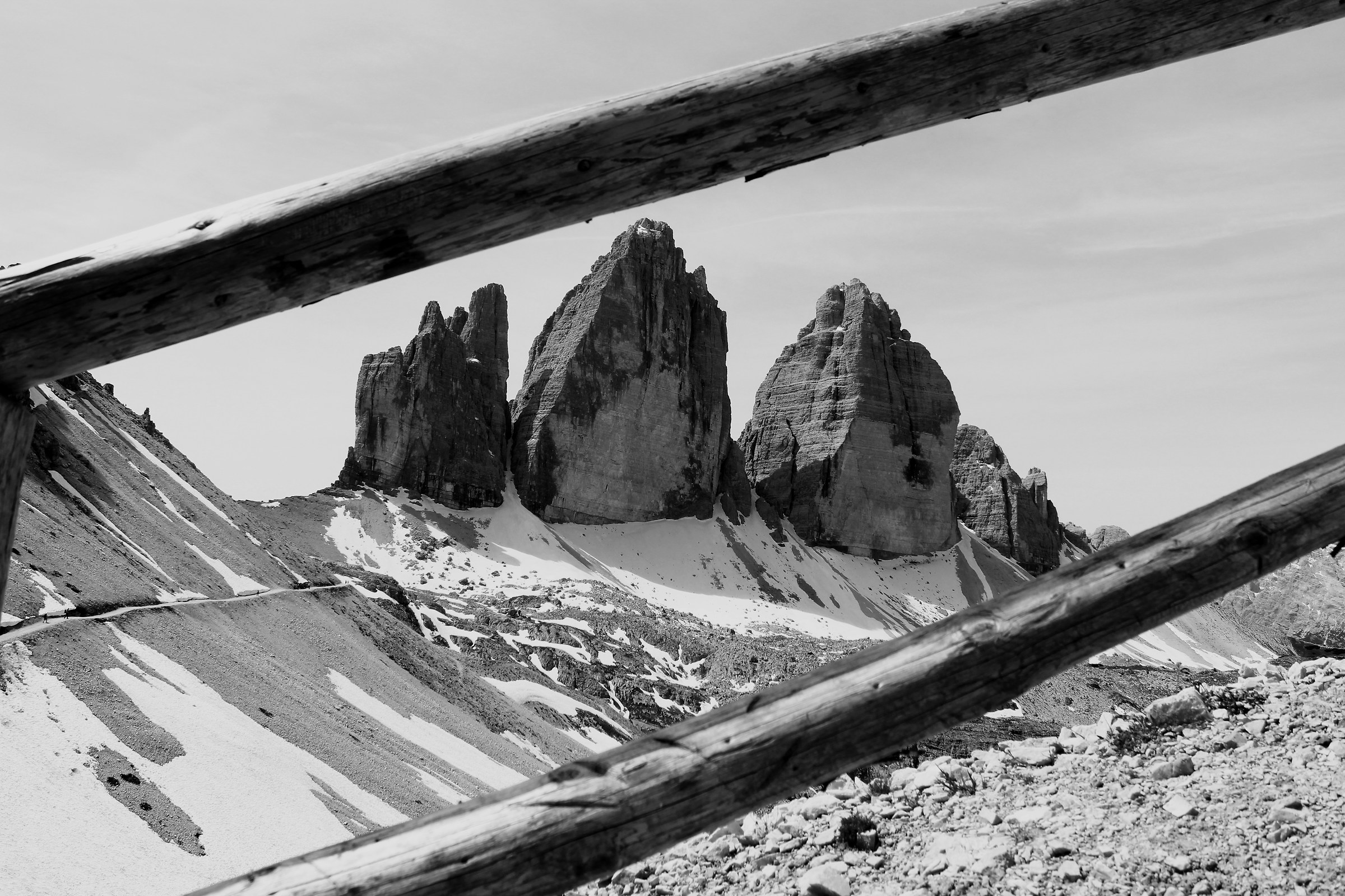 3 cime Lavaredo in B/N