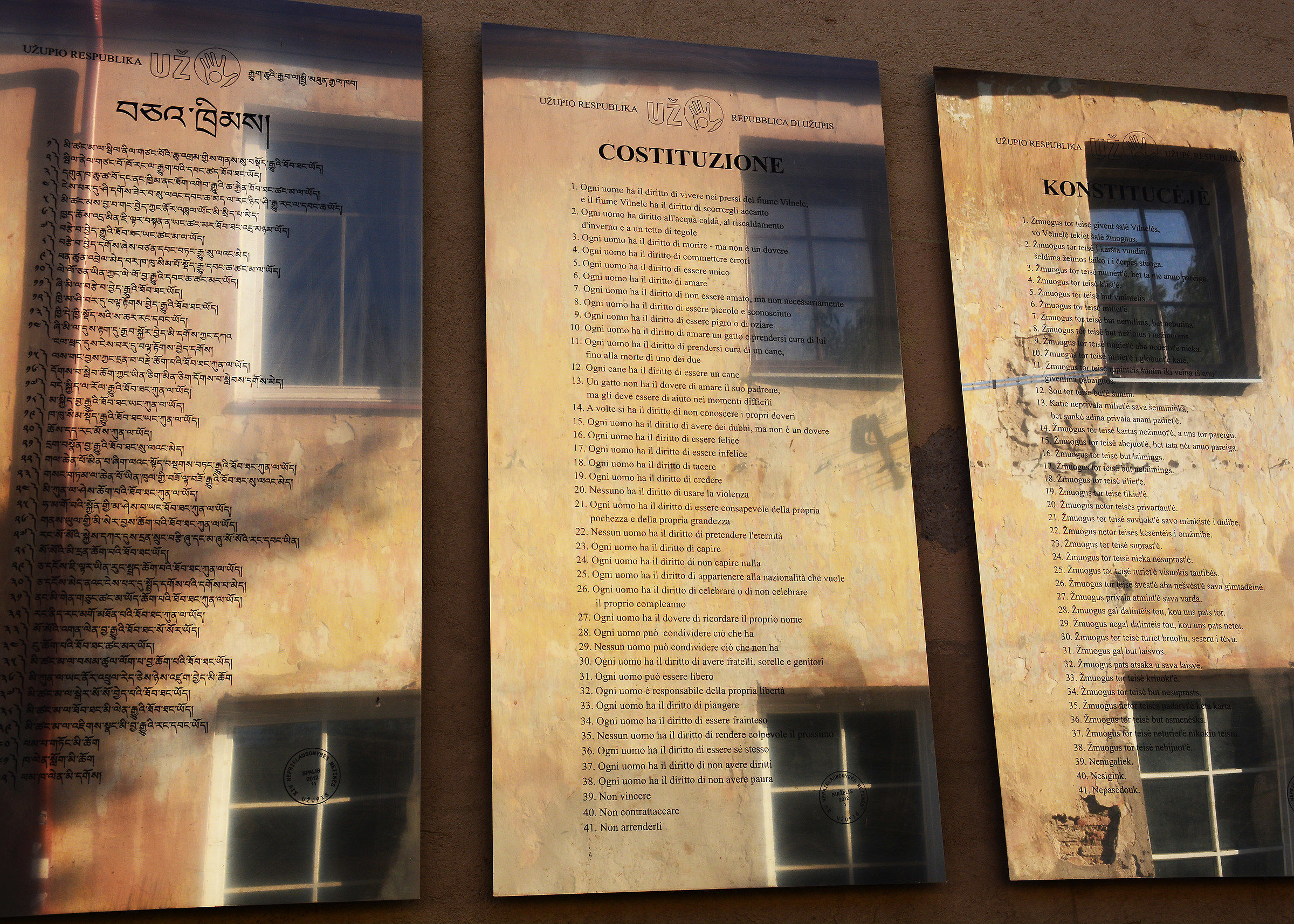 Lituania - Costituzione della Repubblica di Uzupis