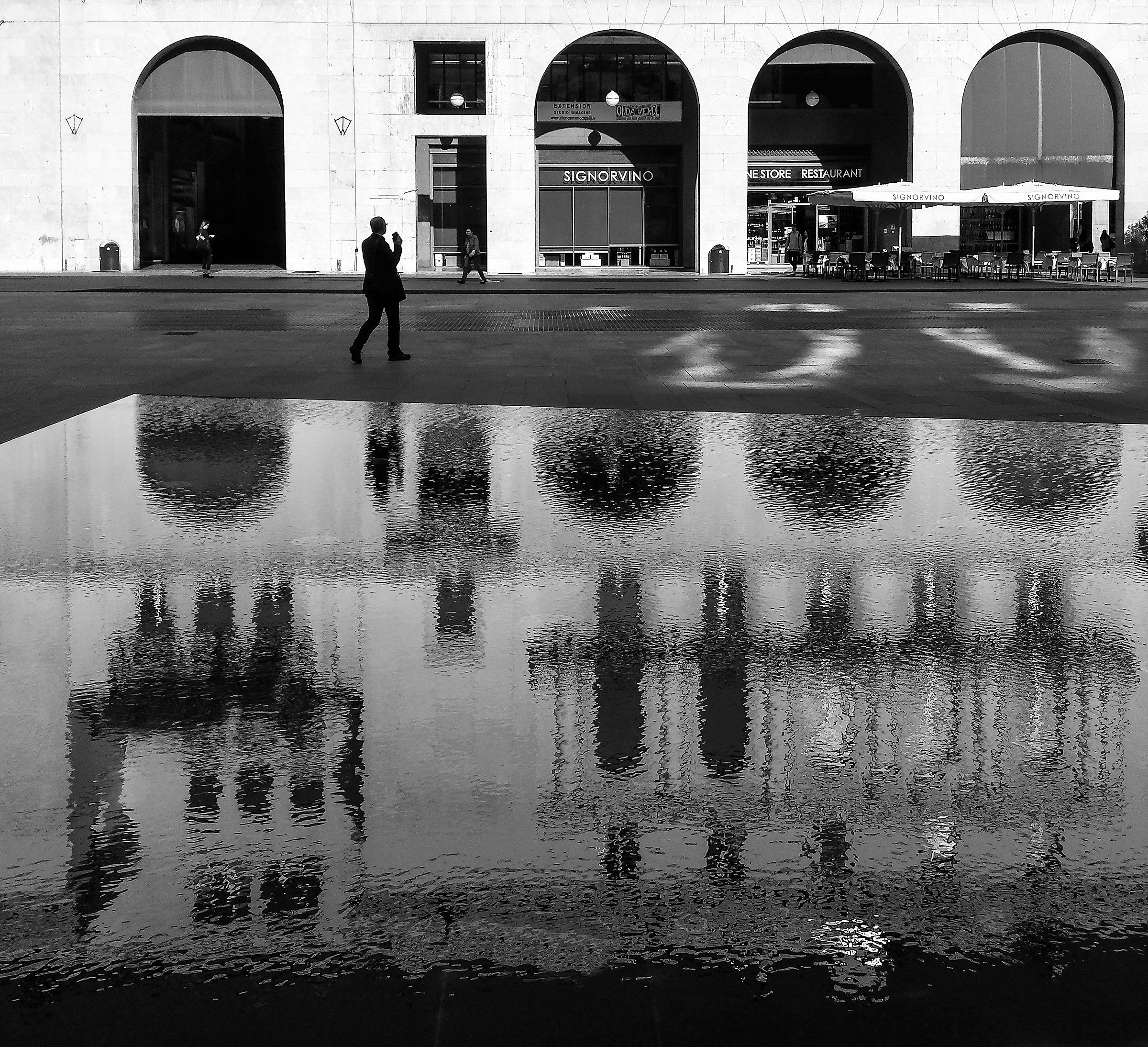 The stretch of water.