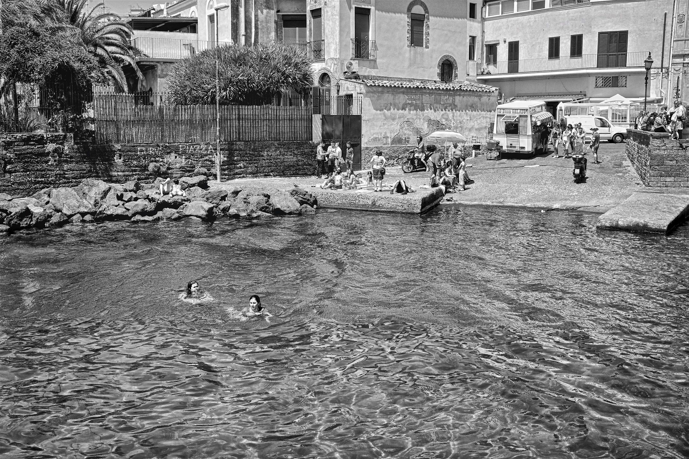 Sunday morning in a seaside neighborhood