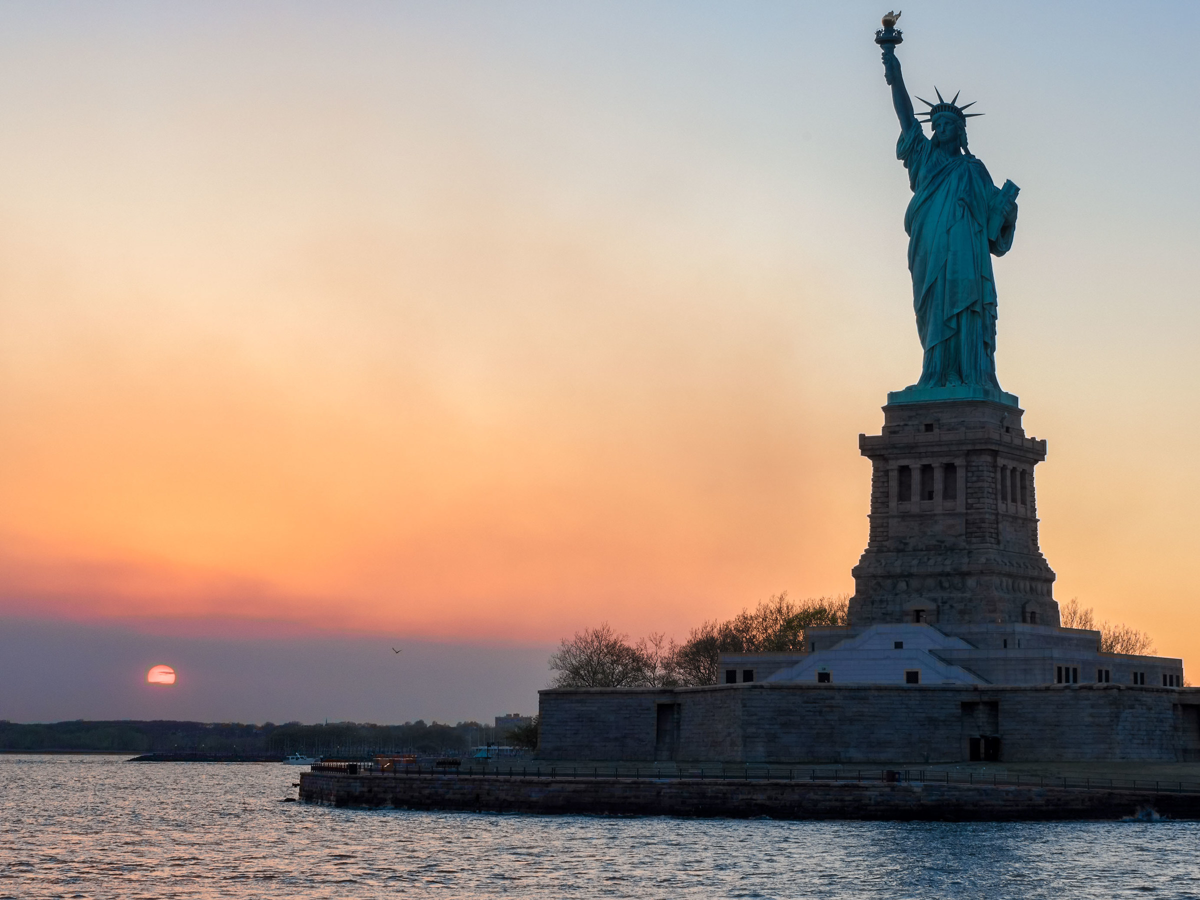 Sunset on Liberty Island