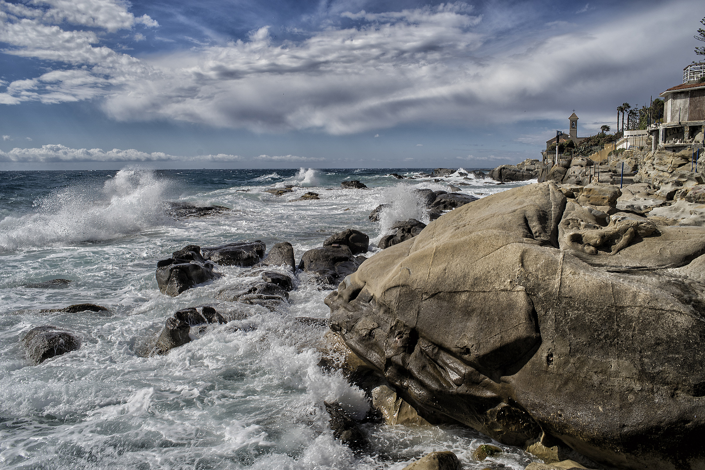... Rough sea, wind SE 13 knots