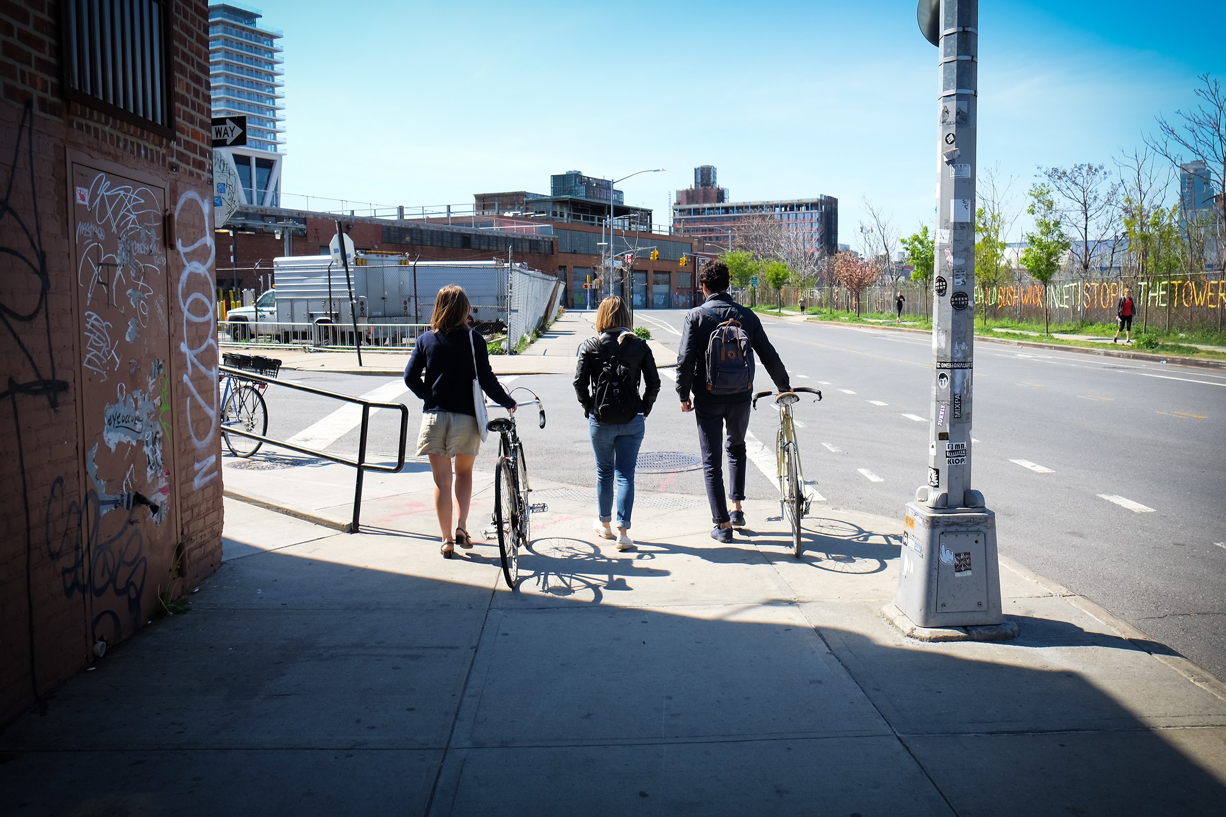 Walking down the street