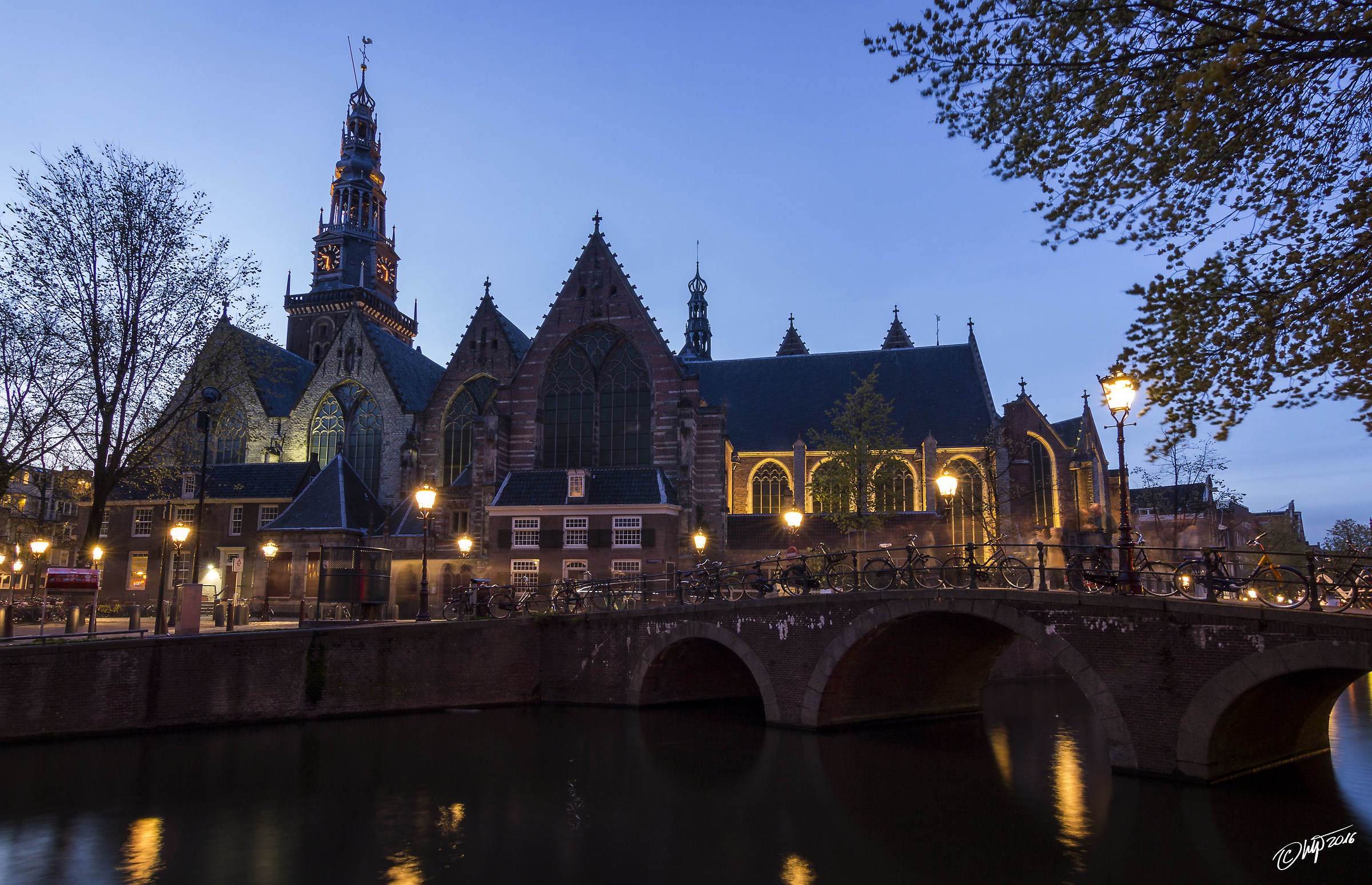 Oude Kerk, now blue, Amsterdam