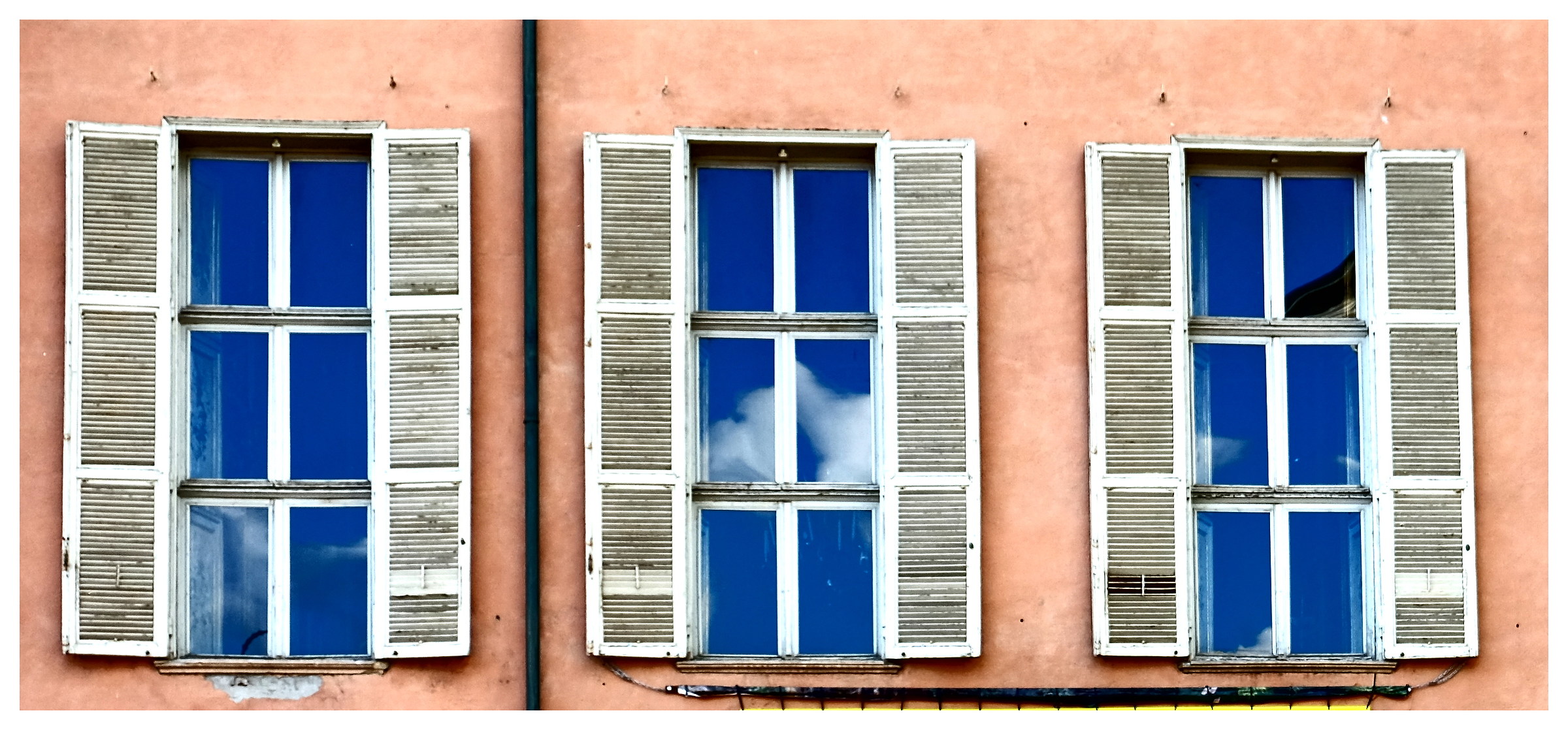 the sky in the windows