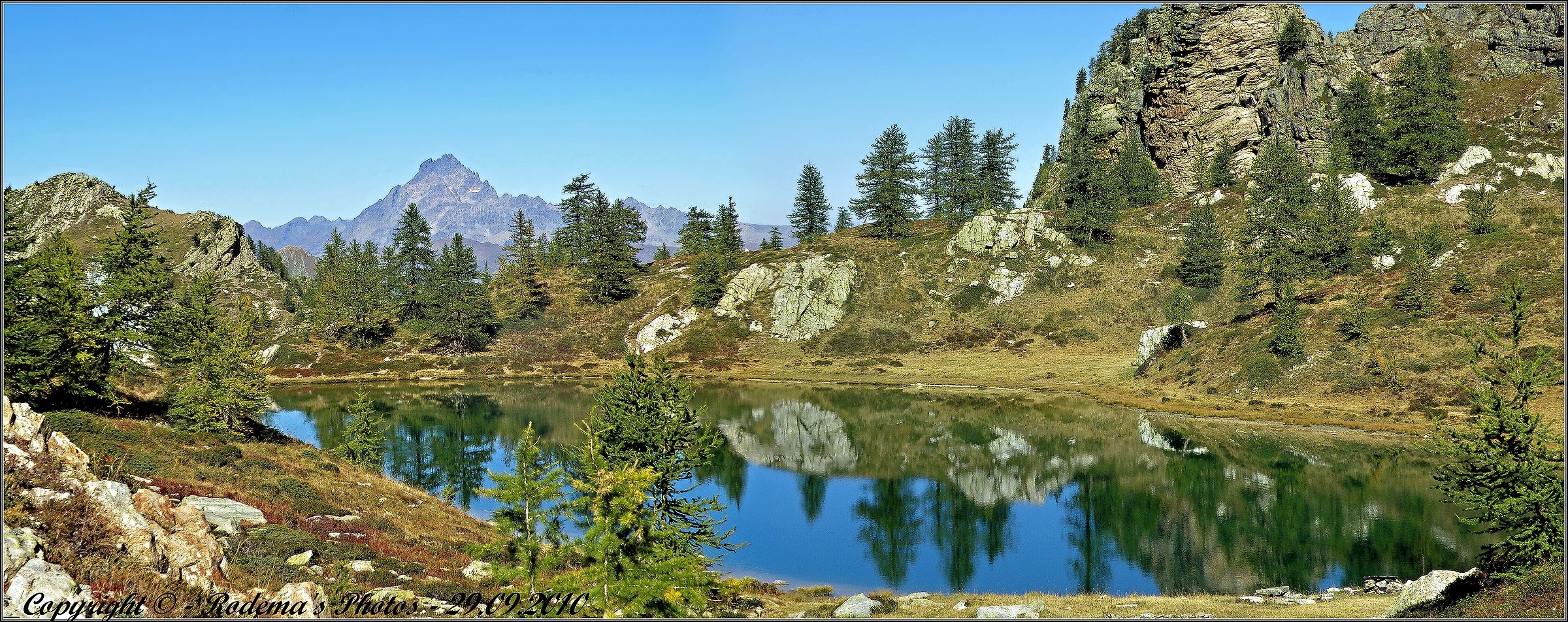 Black Lake and in the background the Monviso