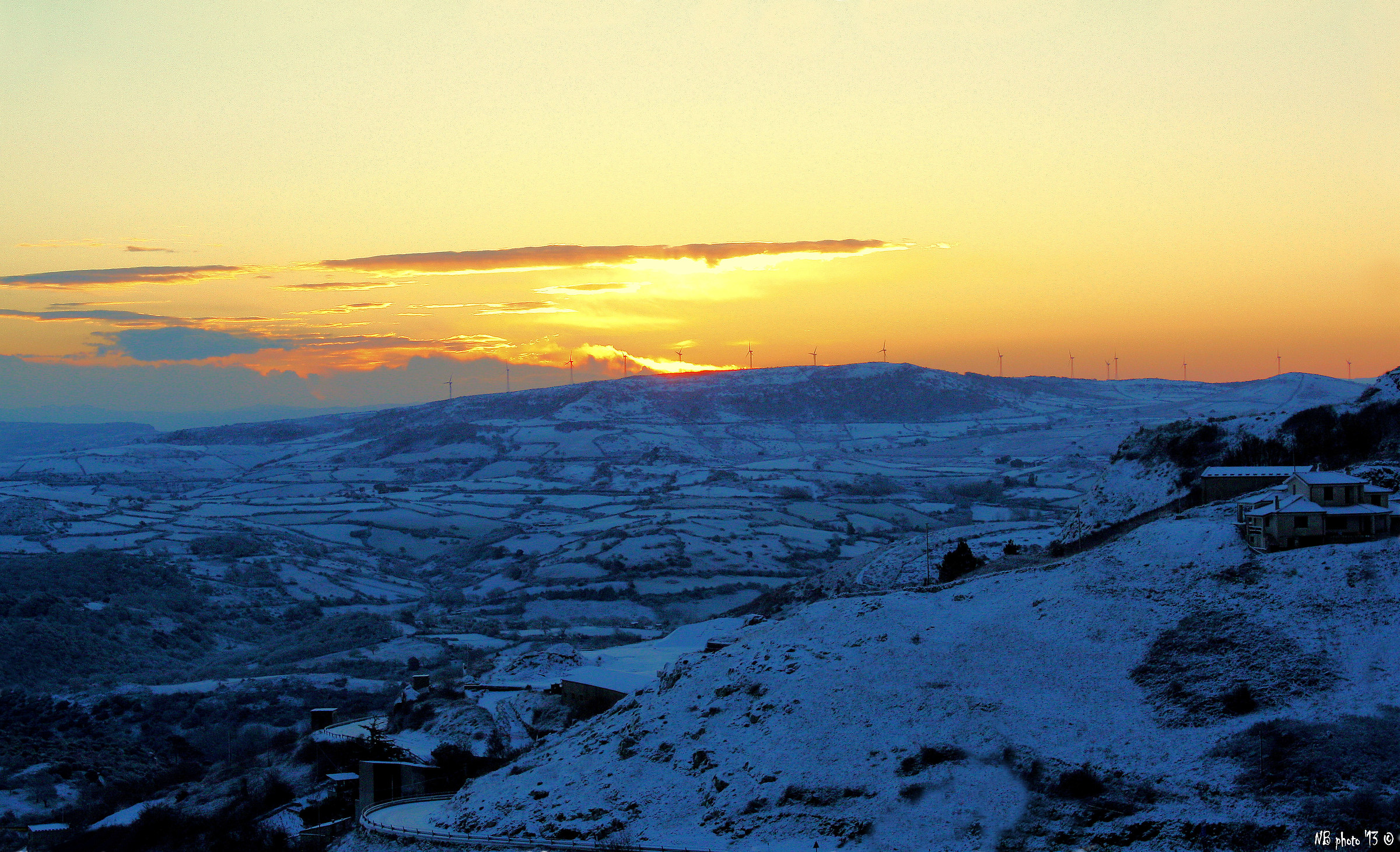 Alba innevata ad Osilo