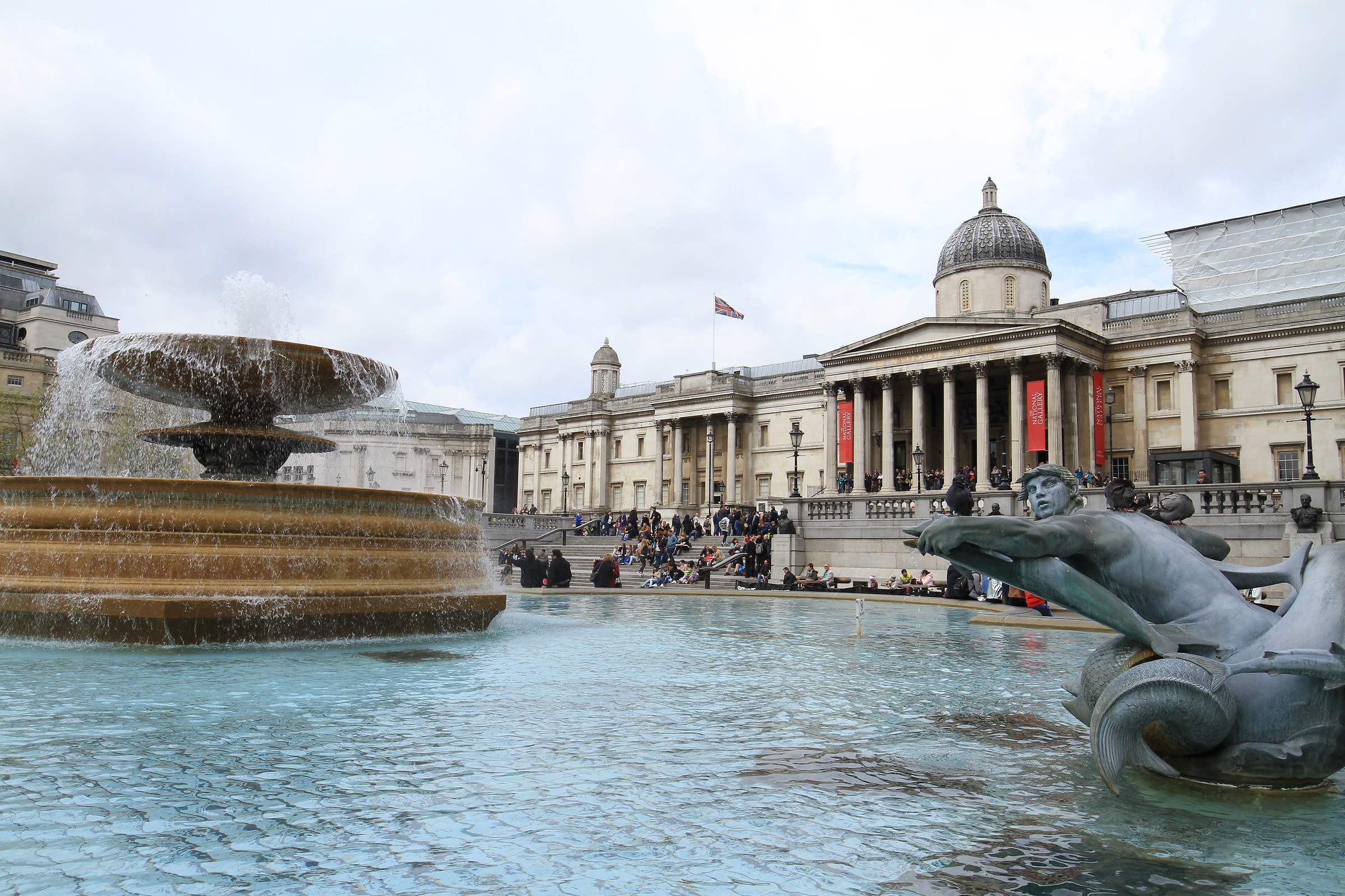 Trafalgar Square - View of the National Gallery