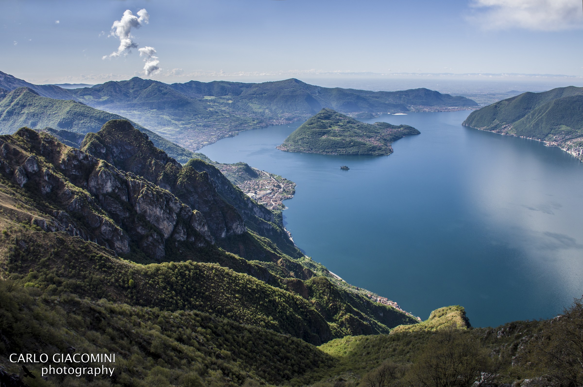 Lago d'Iseo e Montisola dalla Trentapassi