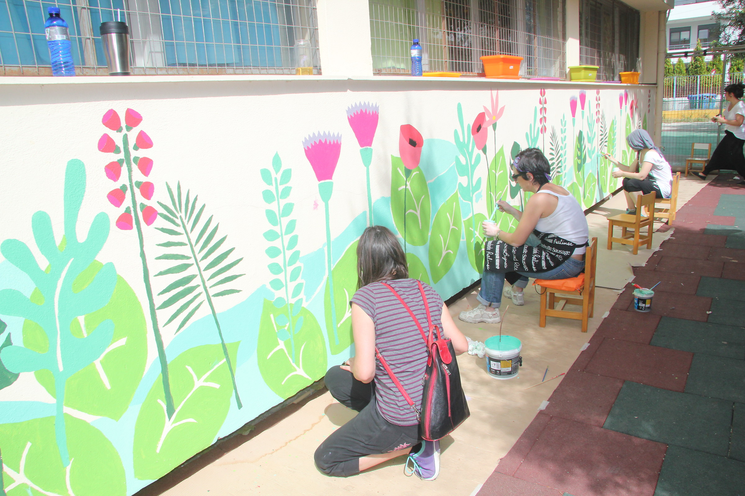 Painting on the wall of the school