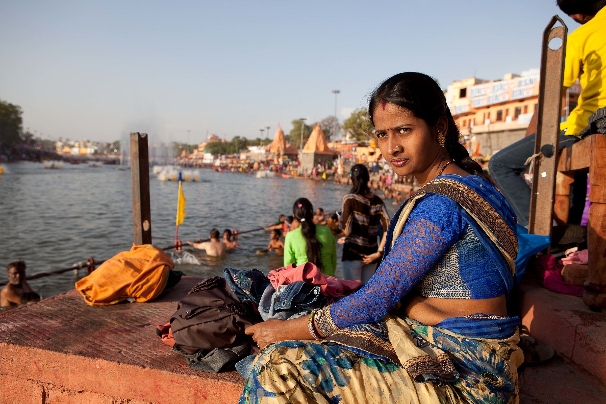Pellegrini al Ram Ghat, Ujjain.