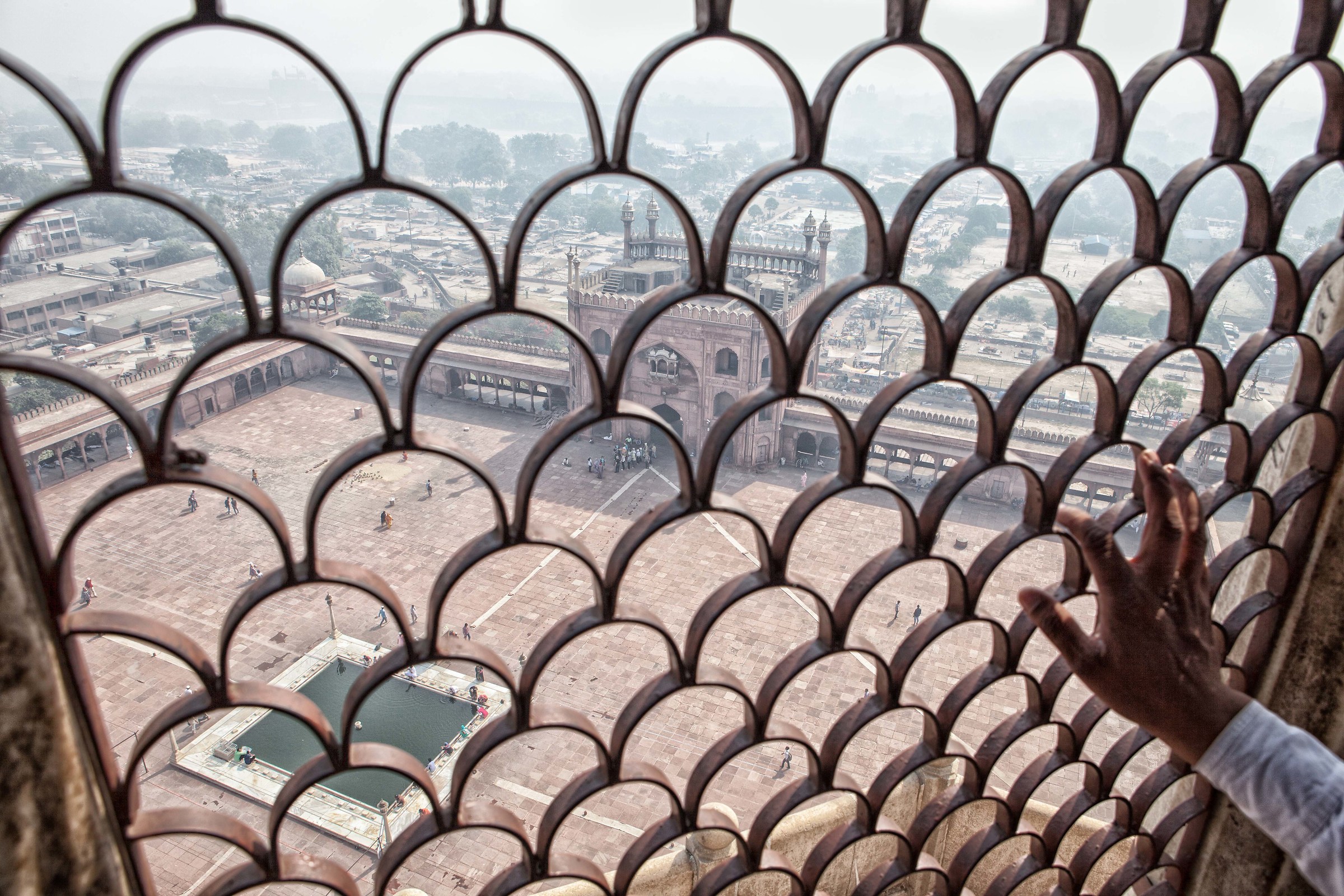 la Jama Masjid di Delhi dal minareto nord