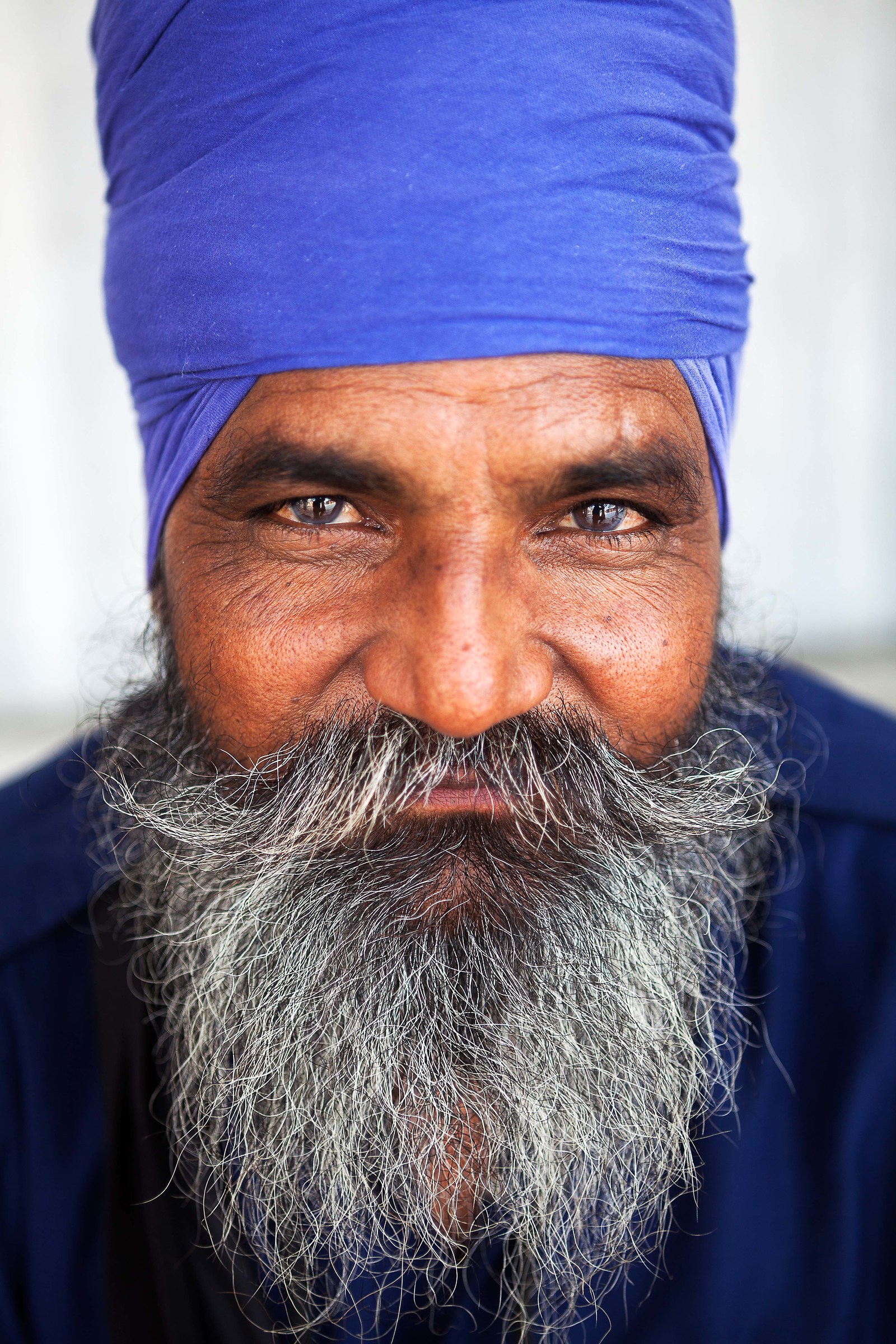 Ritratto di uomo Sikh, Gurudwara Bangla Sahib, Delhi.