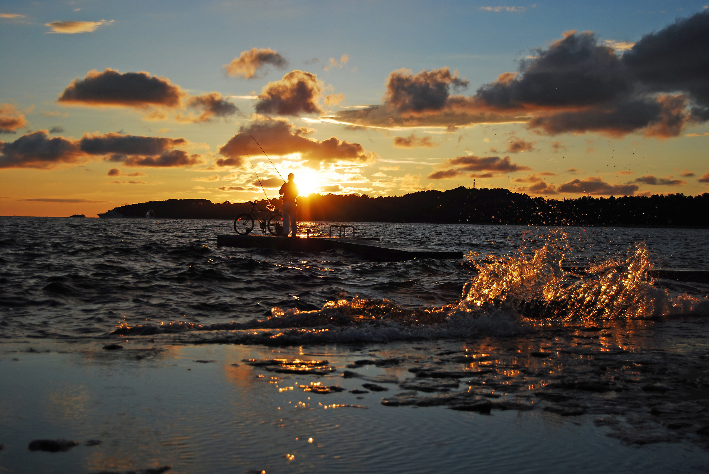 Fisherman at sunset Rovinj
