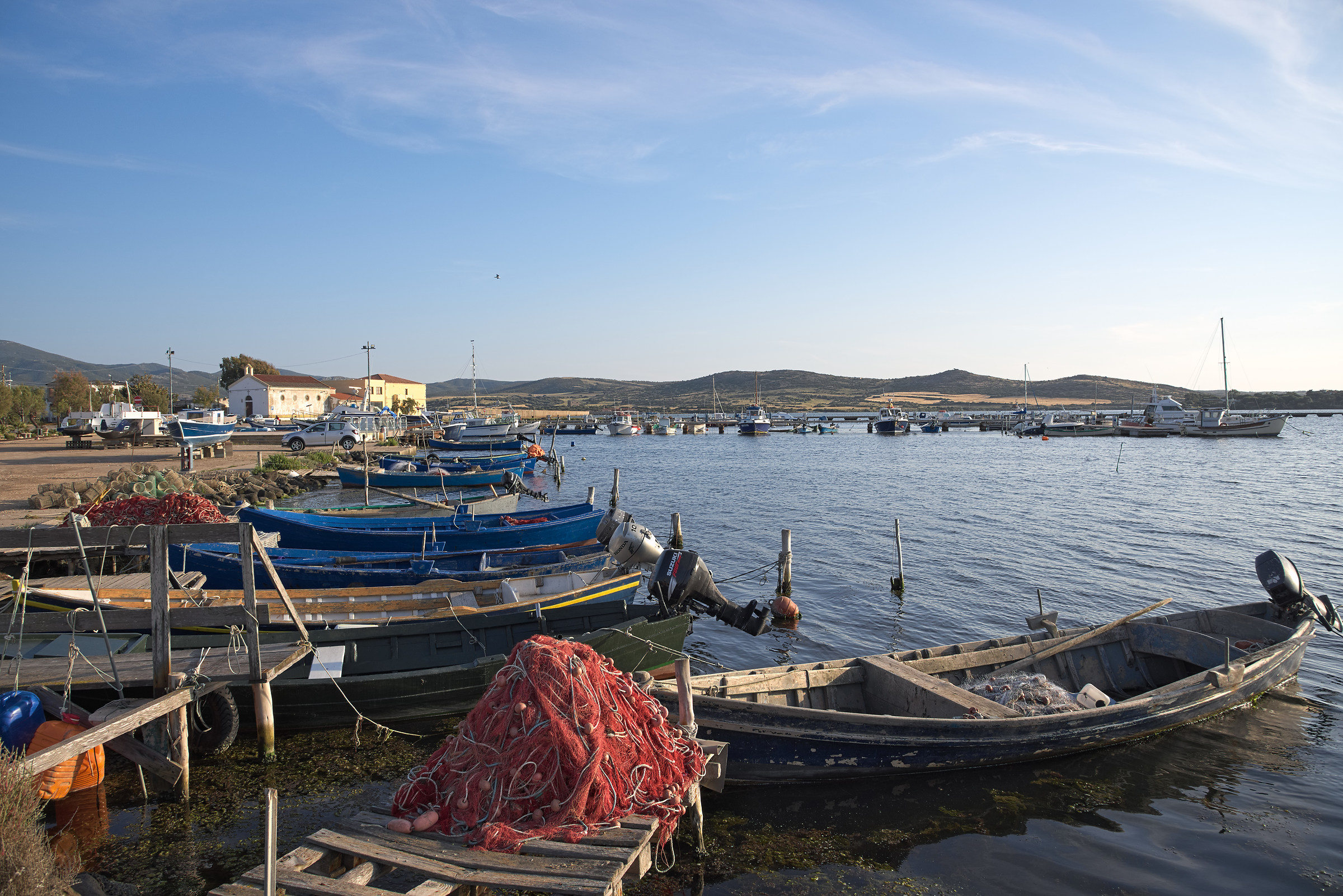 Marceddi. Boats in the lagoon.