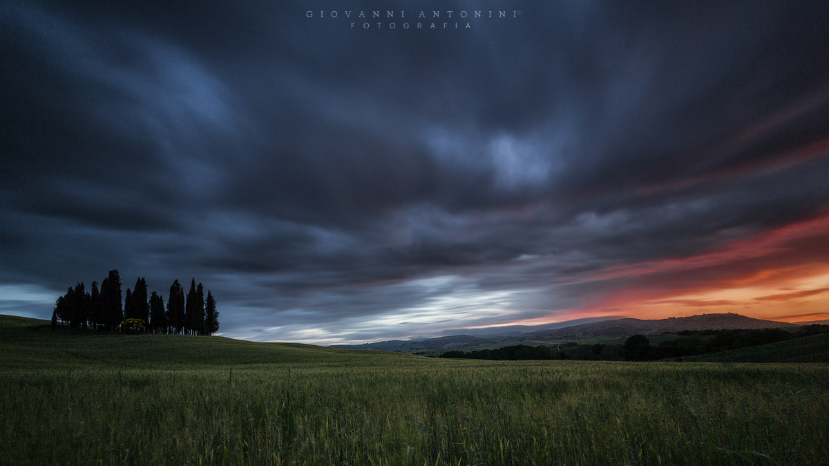 Val d'Orcia, tramonto