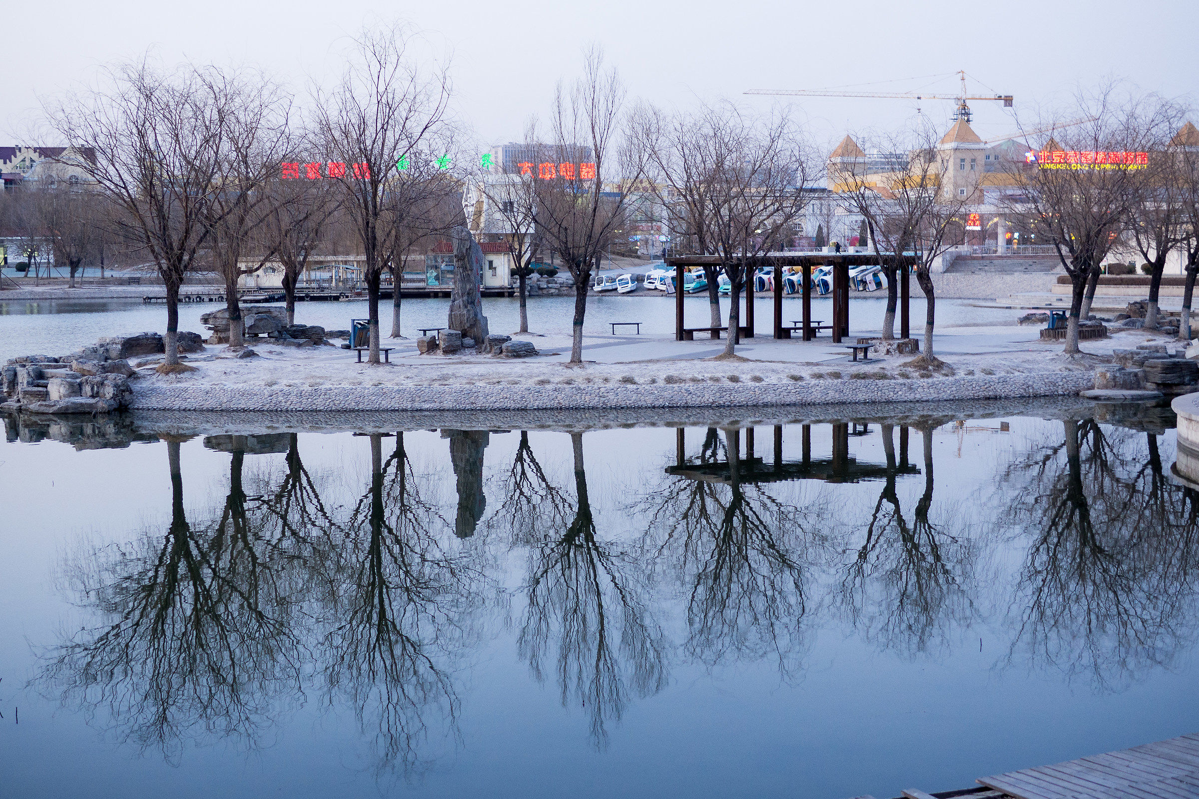Night falls on People's Park