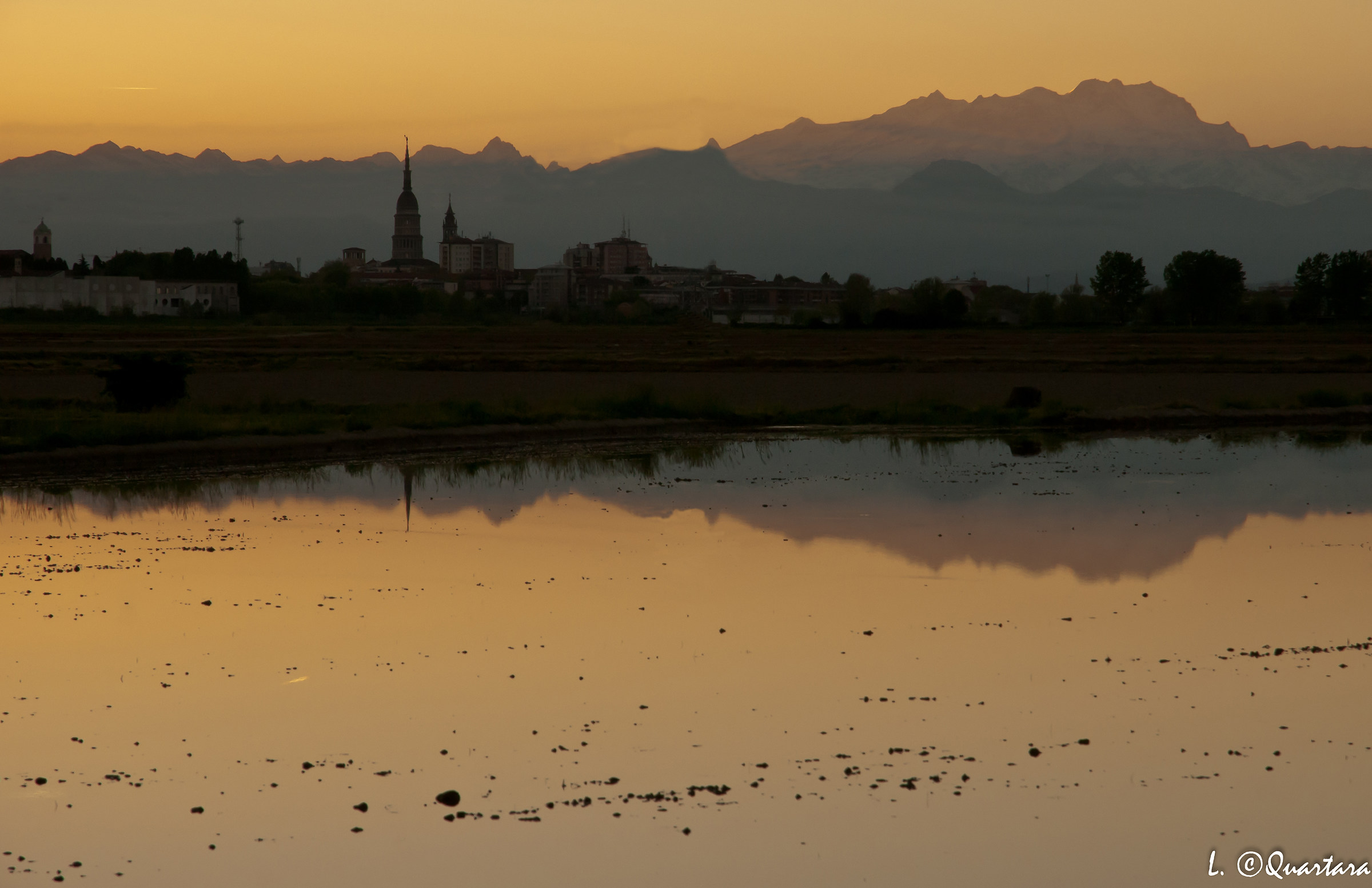Tramonto su Novara