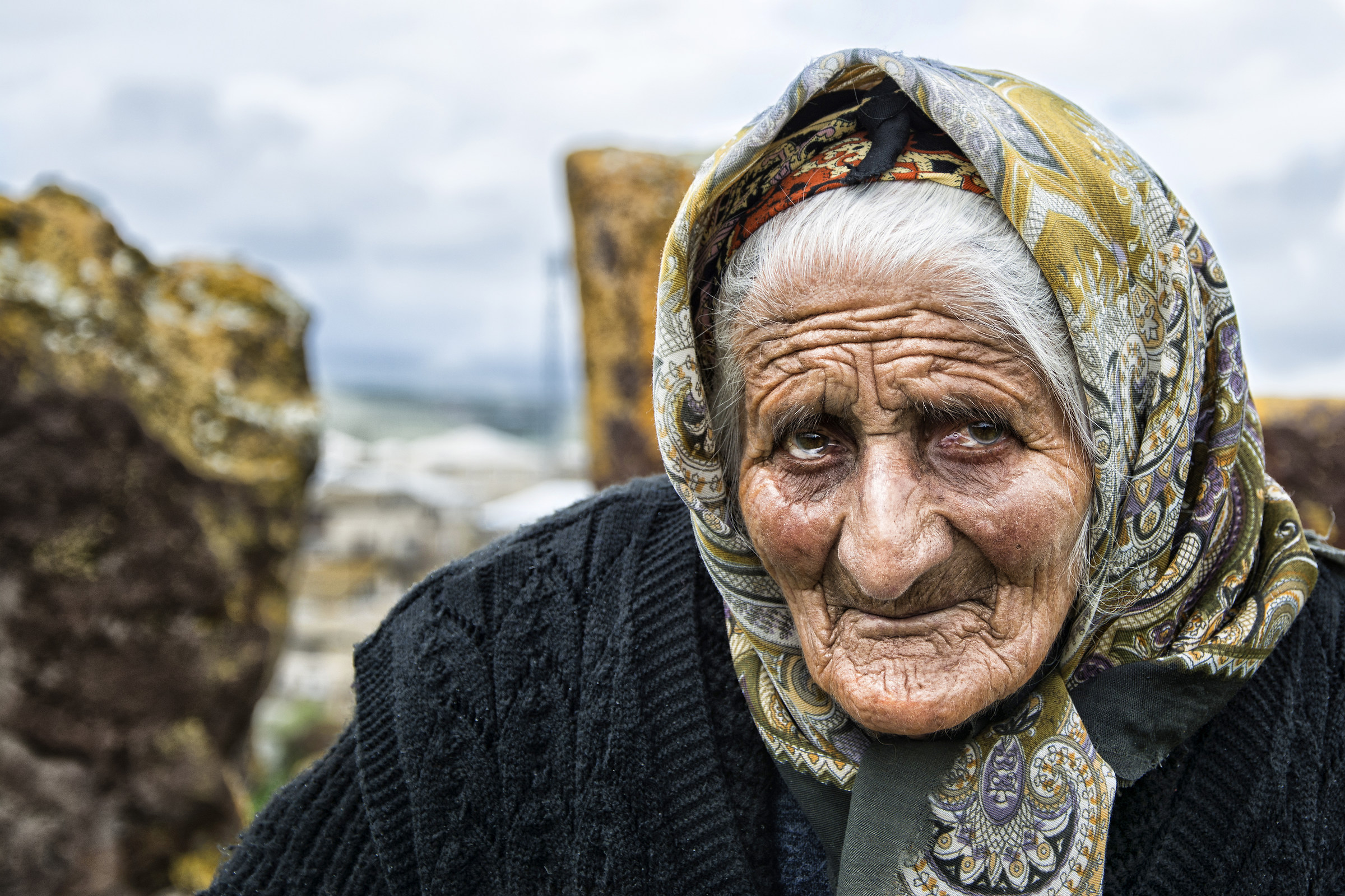 Elderly met in the ancient cemetery of Noratus