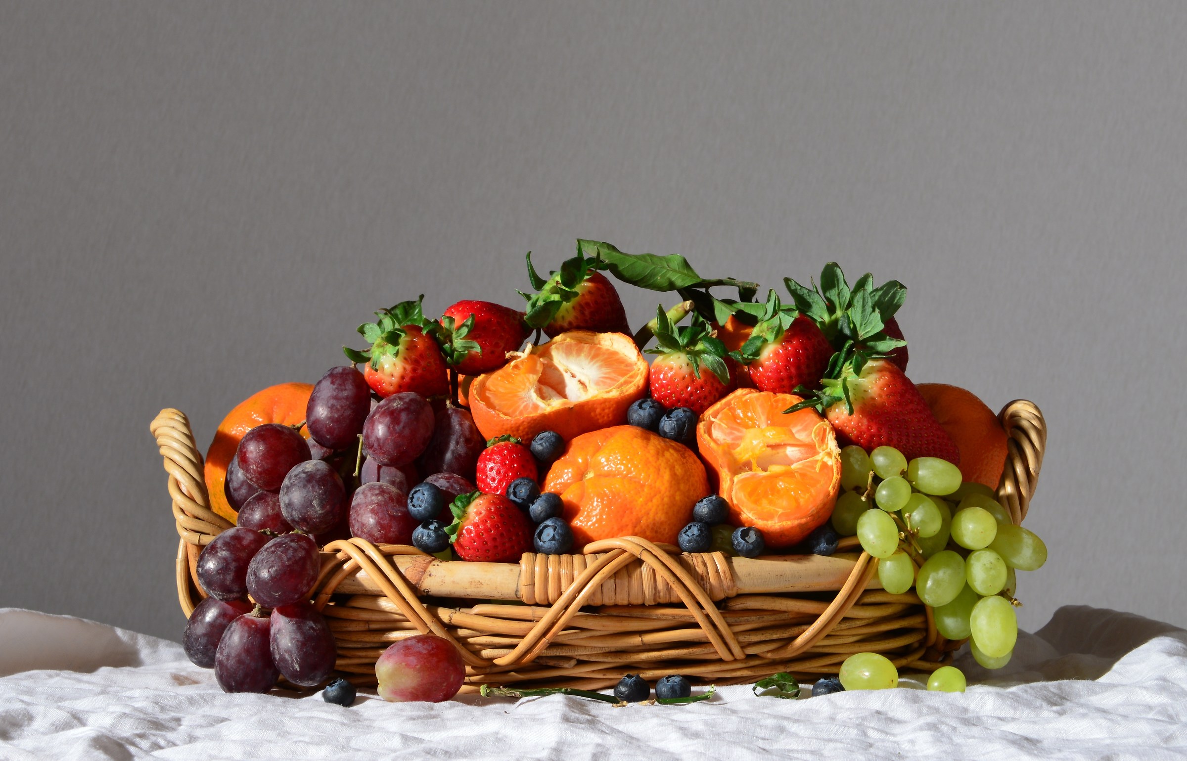 Grapes, strawberries and mandarin oranges 3