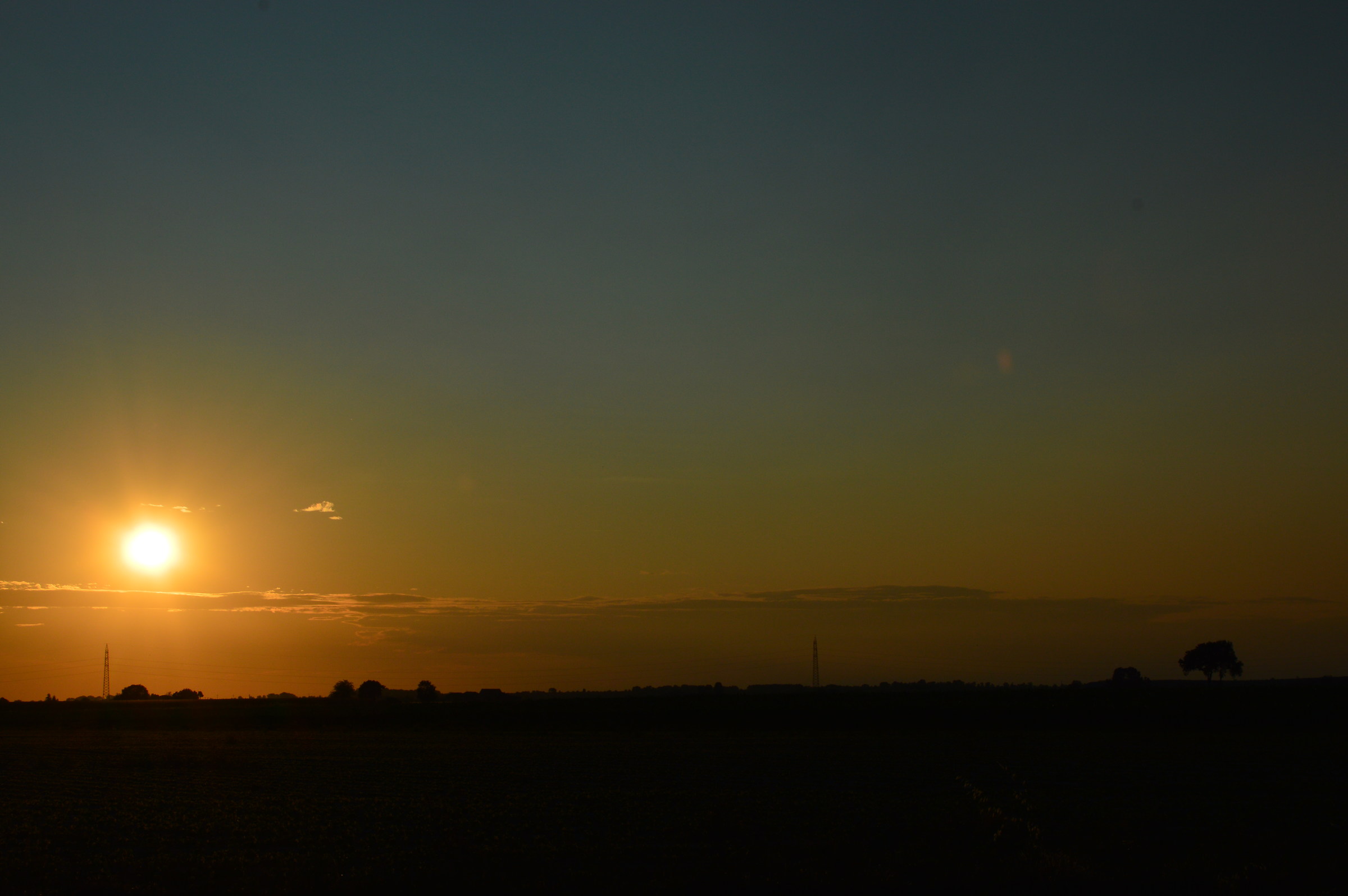 the burning of the corner of the sky at sunset