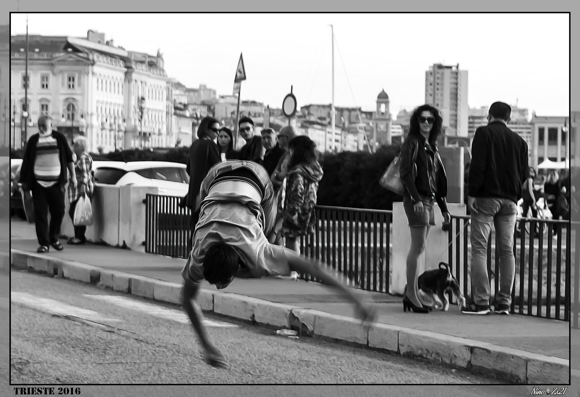 A jump among the people