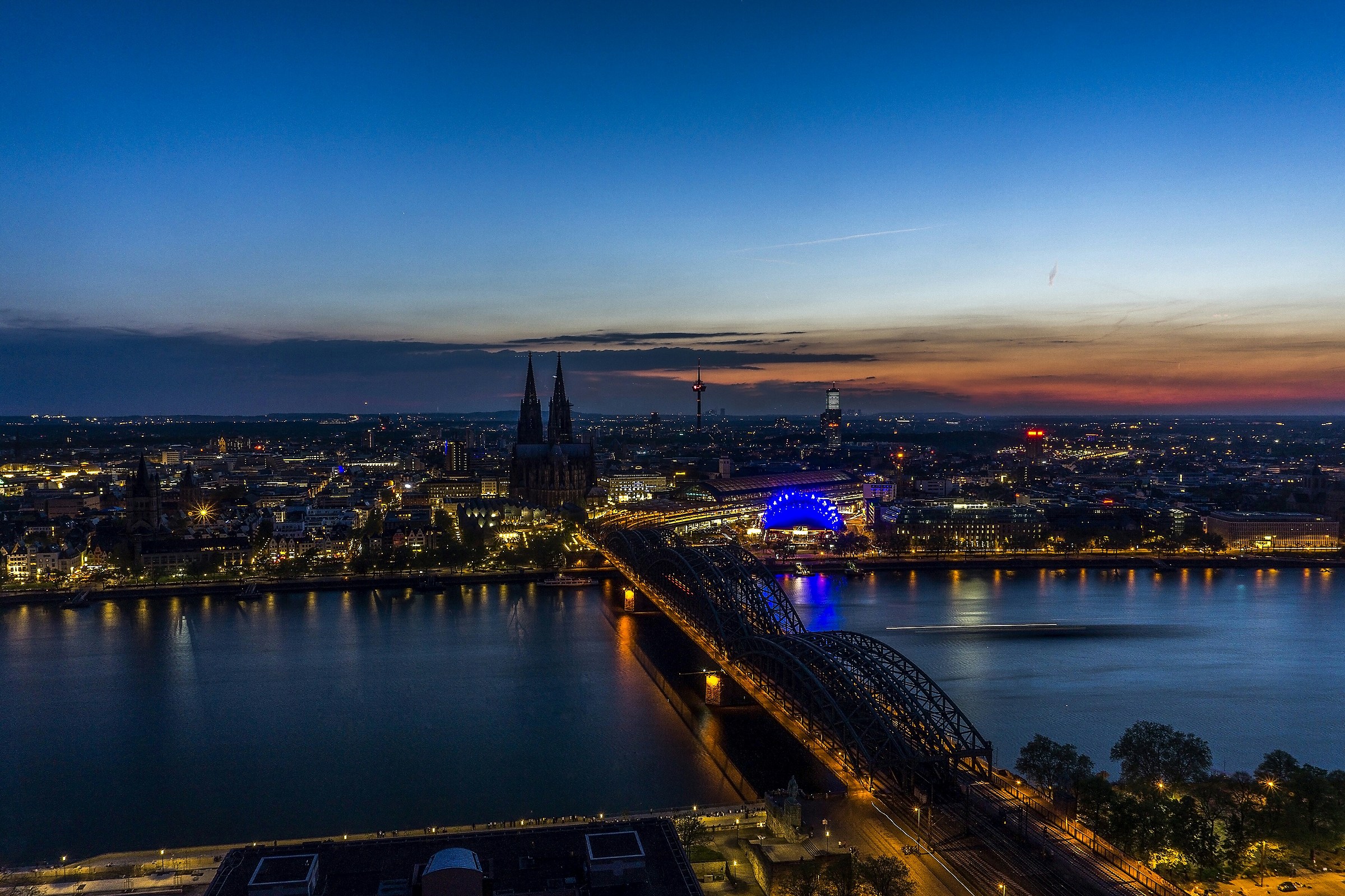 Colonialist view at sunset