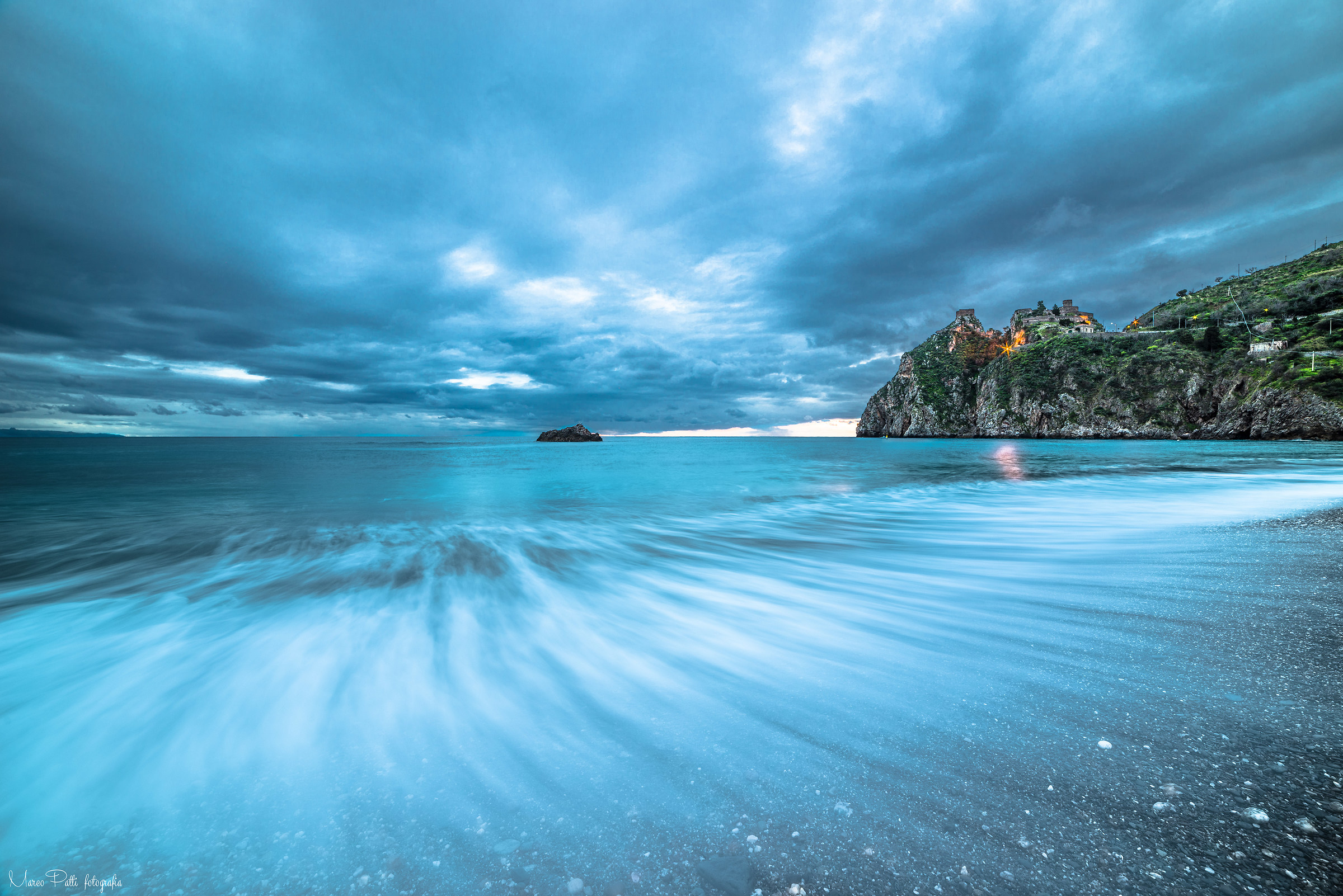 In the blue painted blue