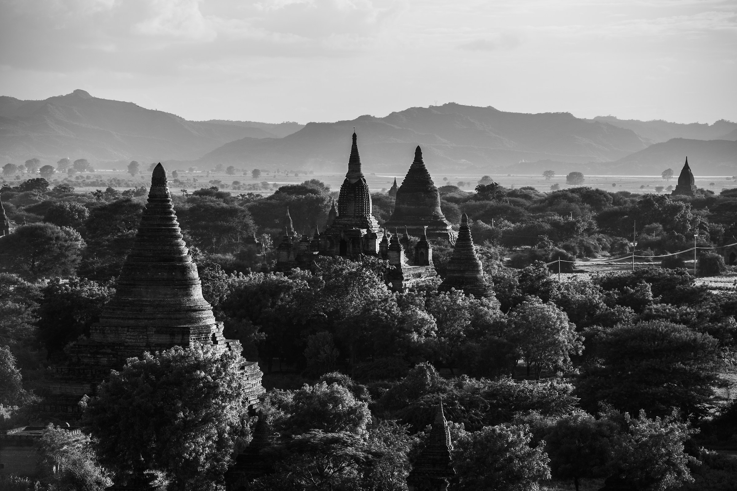 Bagan - Landscape at Sunset