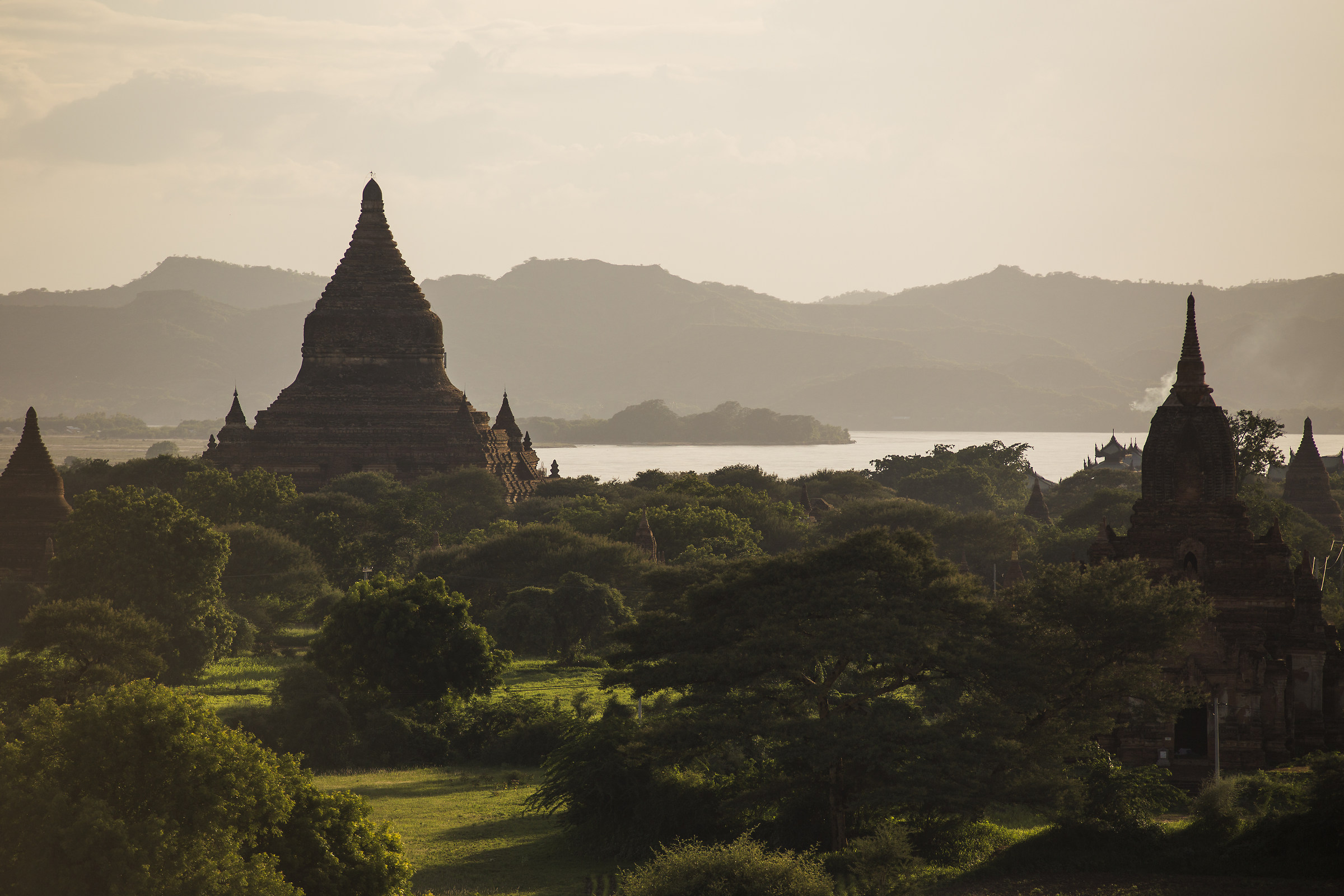 Bagan - Landscape at Sunset