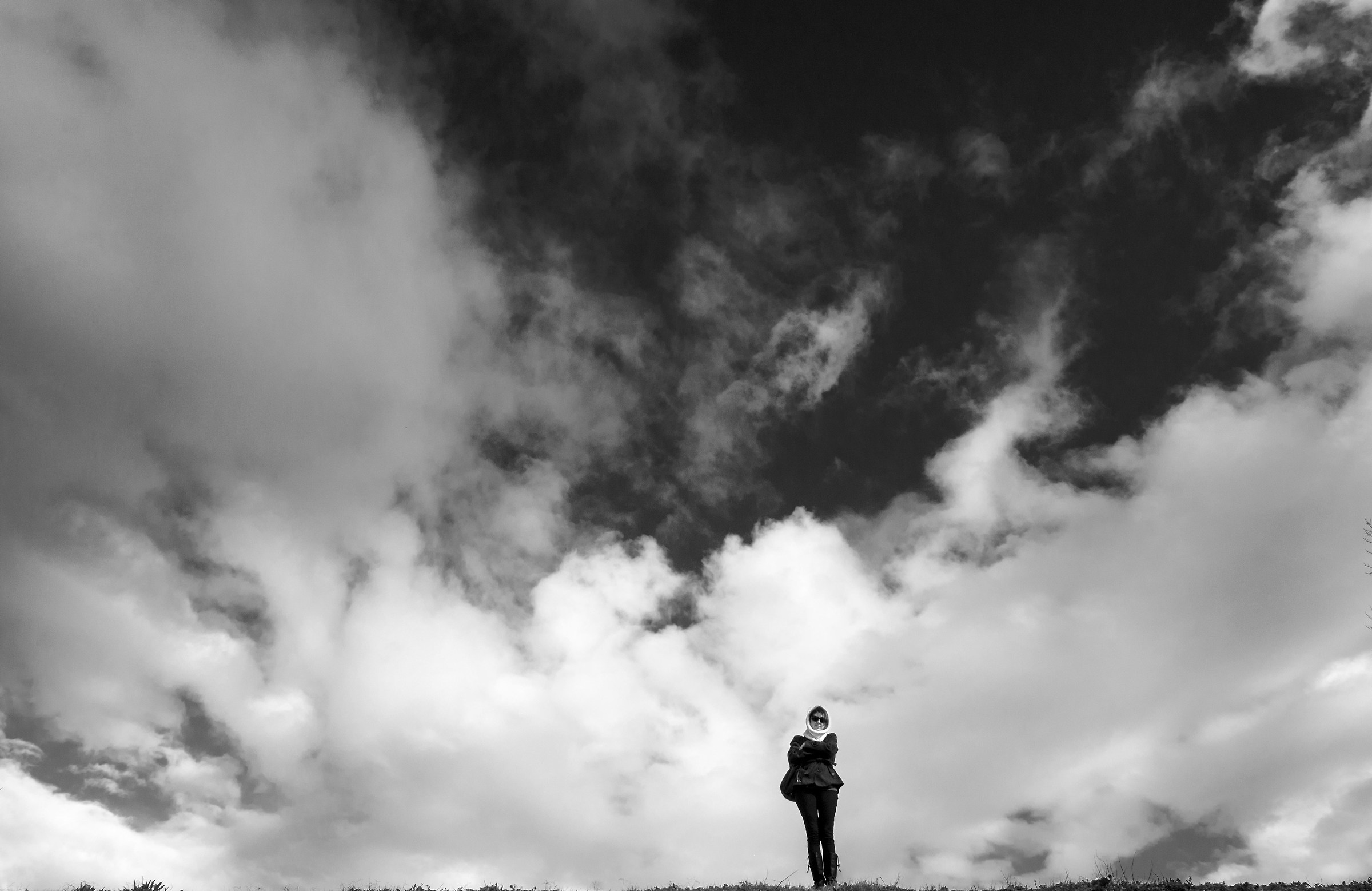 In the blue painted gray