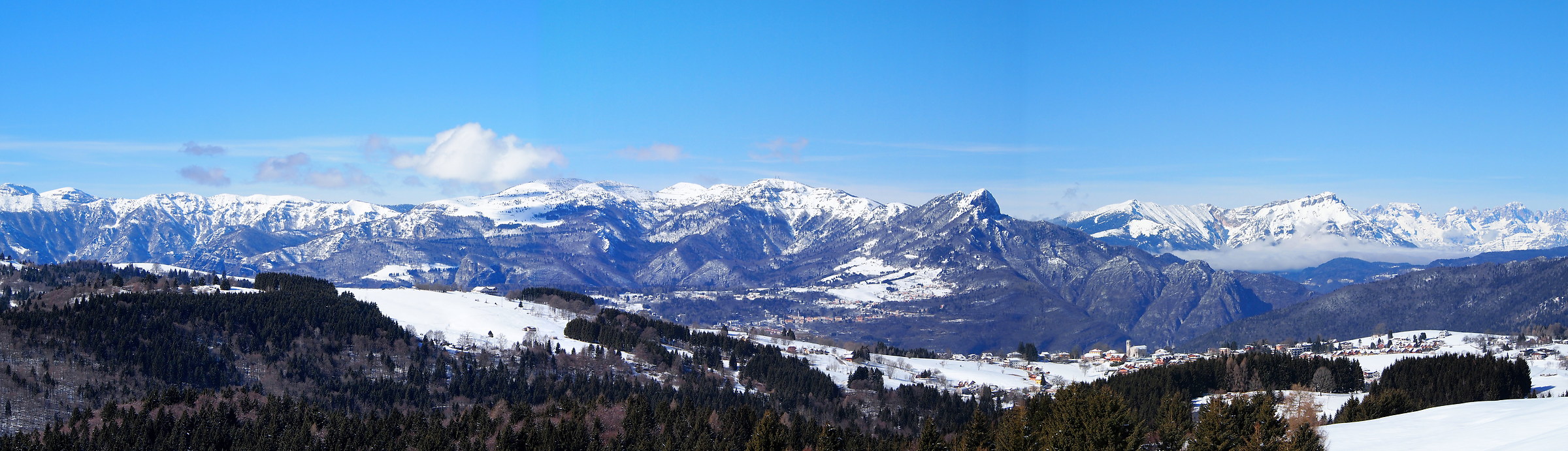 Small Dolomites seen from the mountain Zovetto