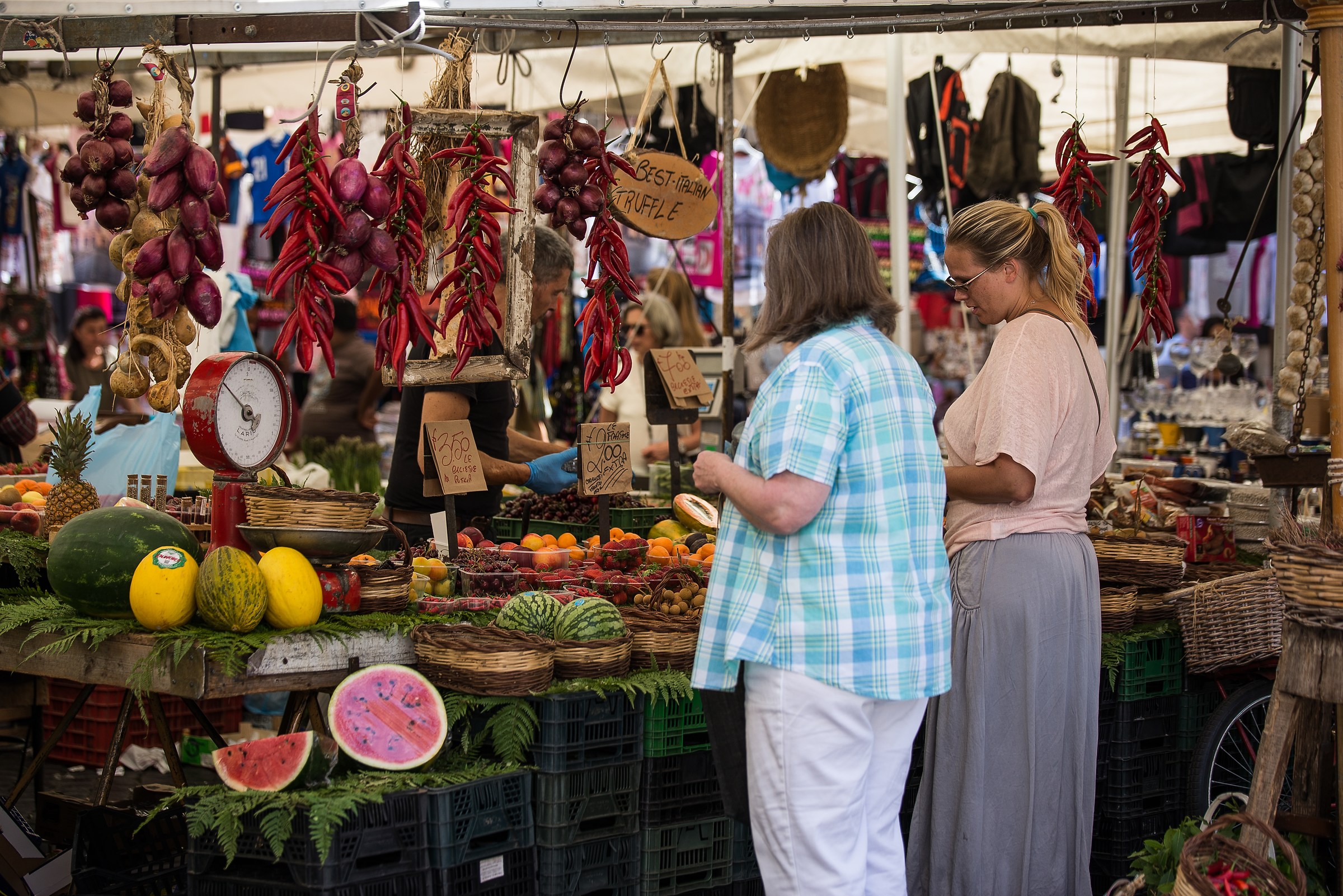 vegetable field of flowers market