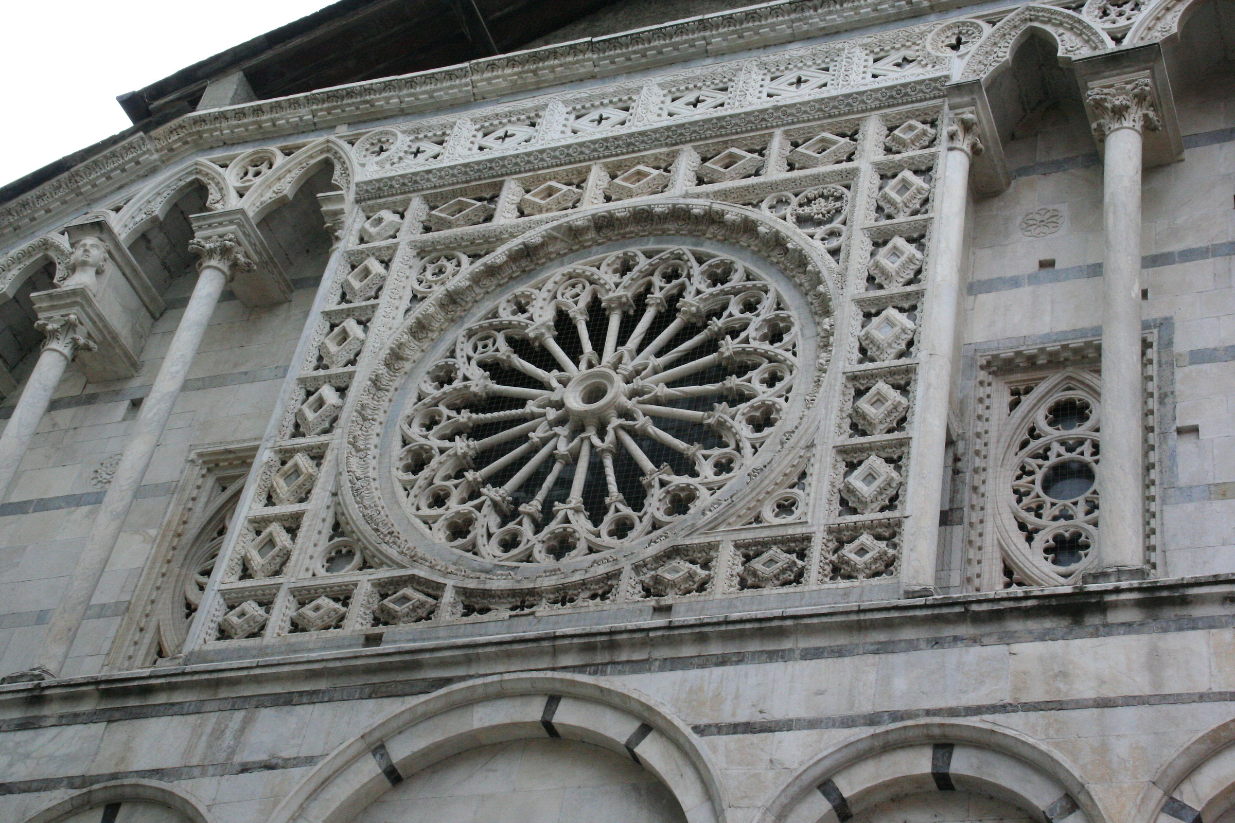 Particolare, rosone del duomo di Carrara sec. xii/xiv